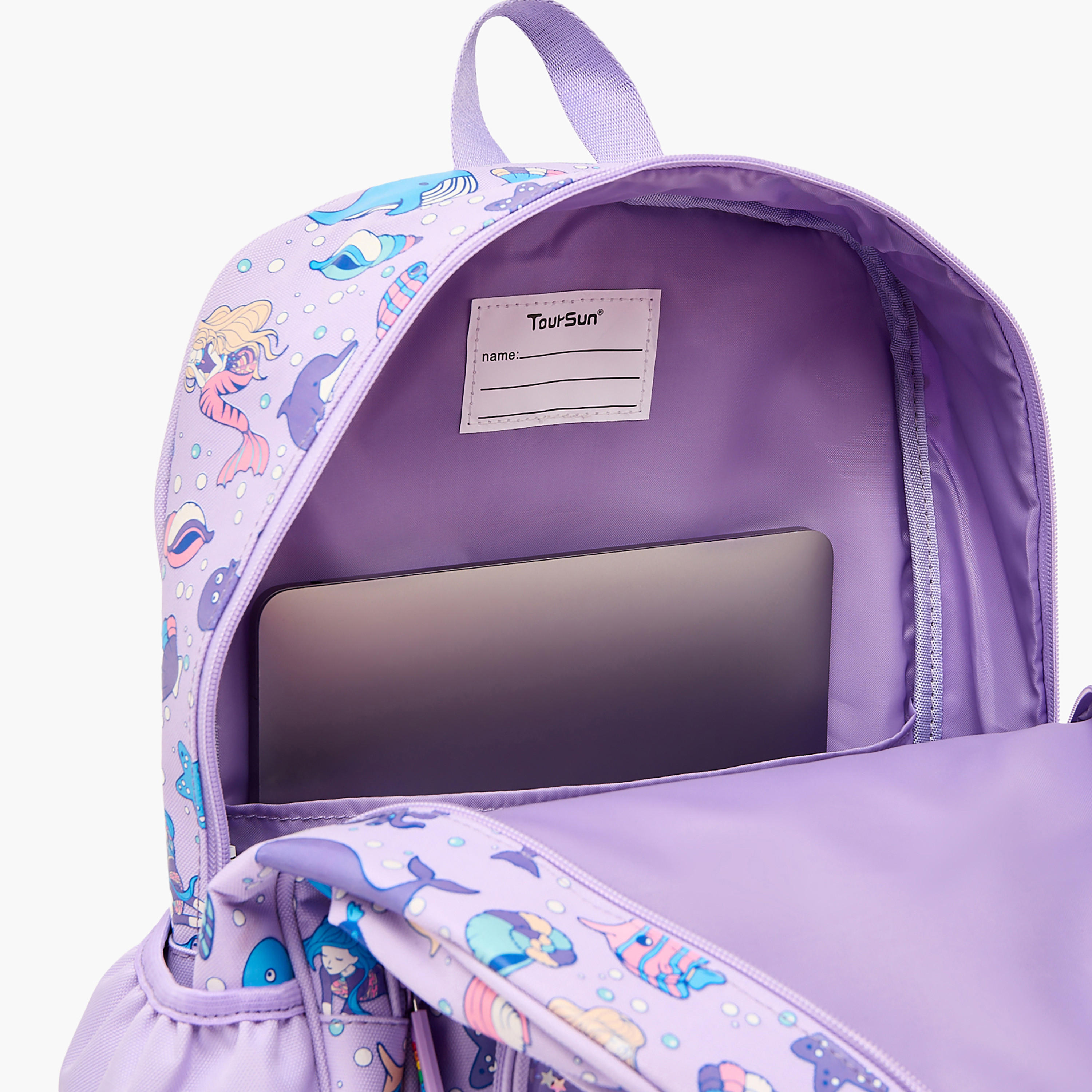 Toursun Mermaid Print Backpack for Girls 8-13 Years with Adjustable Shoulder Straps - 17 inches-school-bagsandbackpacks-backpacks-image-4
