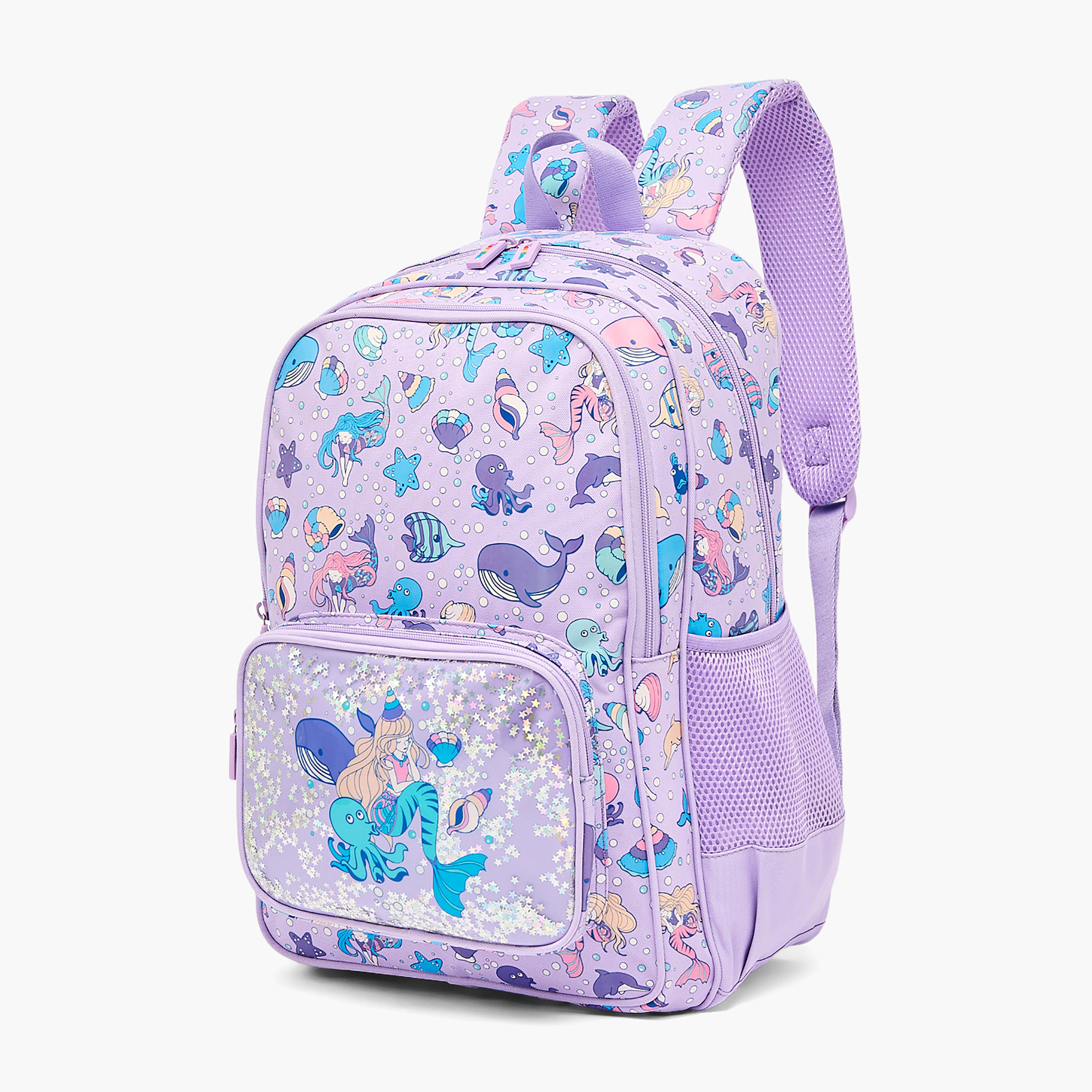 Toursun Mermaid Print Backpack for Girls 8-13 Years with Adjustable Shoulder Straps - 17 inches-school-bagsandbackpacks-backpacks-image-5