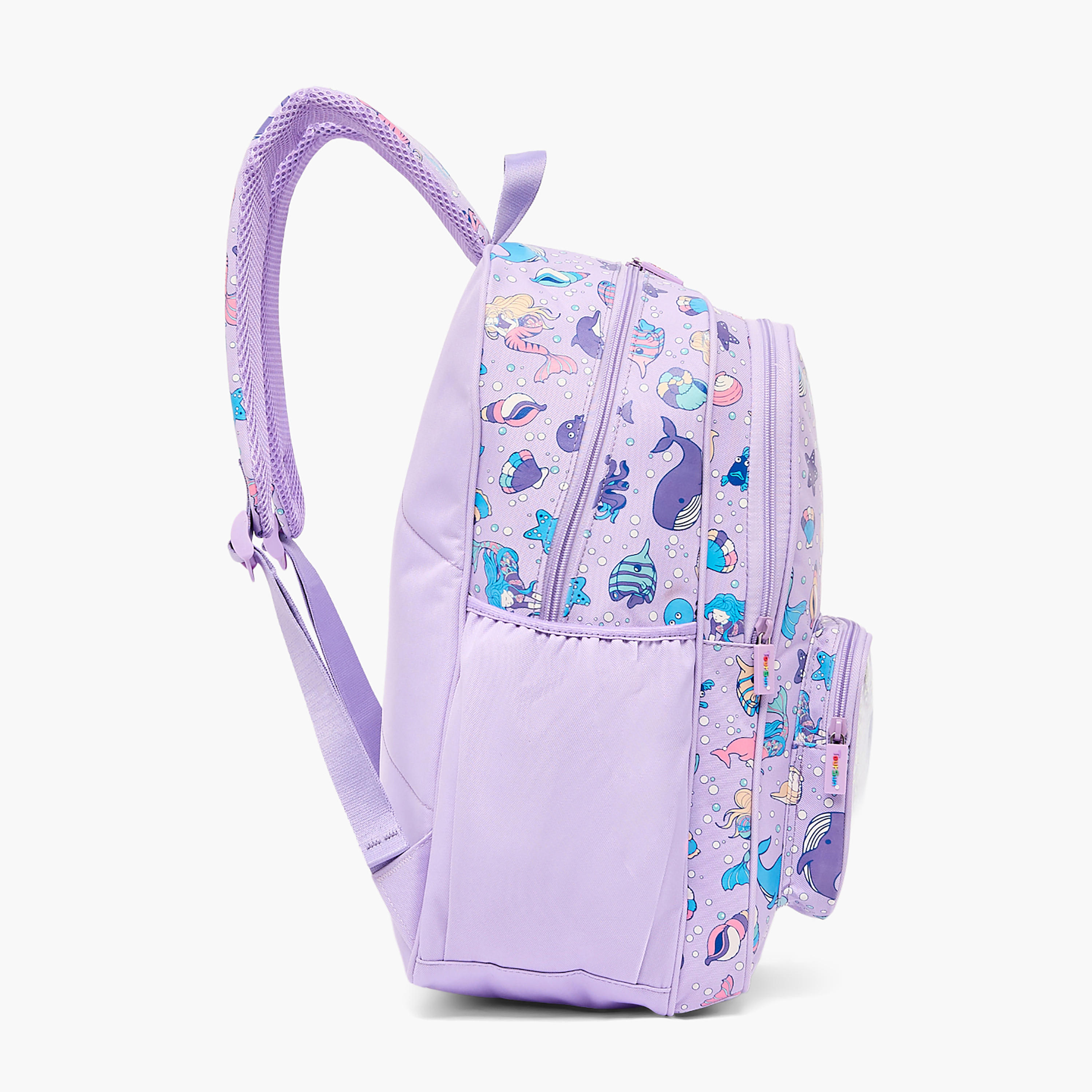 Toursun Mermaid Print Backpack for Girls 8-13 Years with Adjustable Shoulder Straps - 17 inches-school-bagsandbackpacks-backpacks-image-6