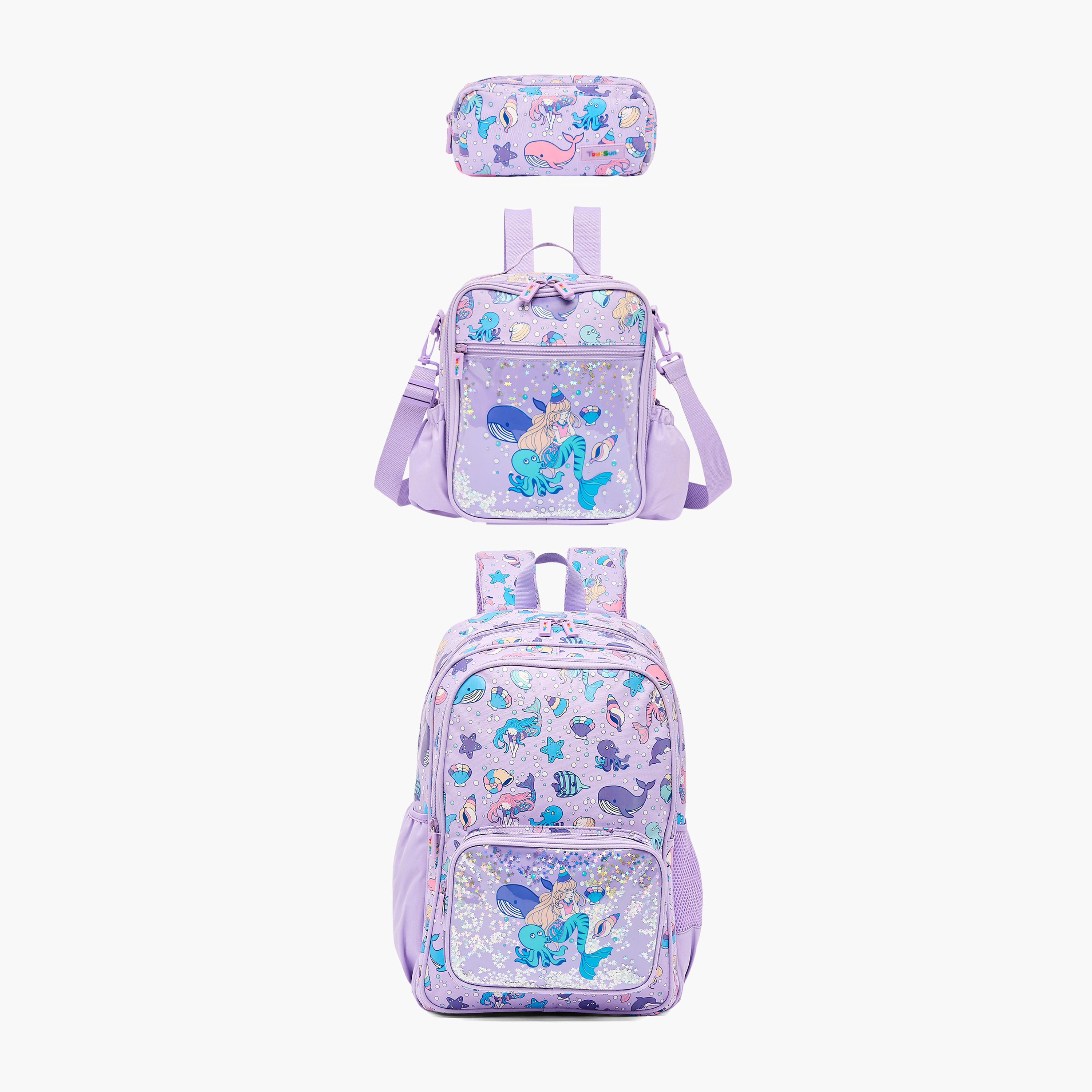 Toursun Mermaid Print Backpack for Girls 8-13 Years with Adjustable Shoulder Straps - 17 inches-school-bagsandbackpacks-backpacks-image-8