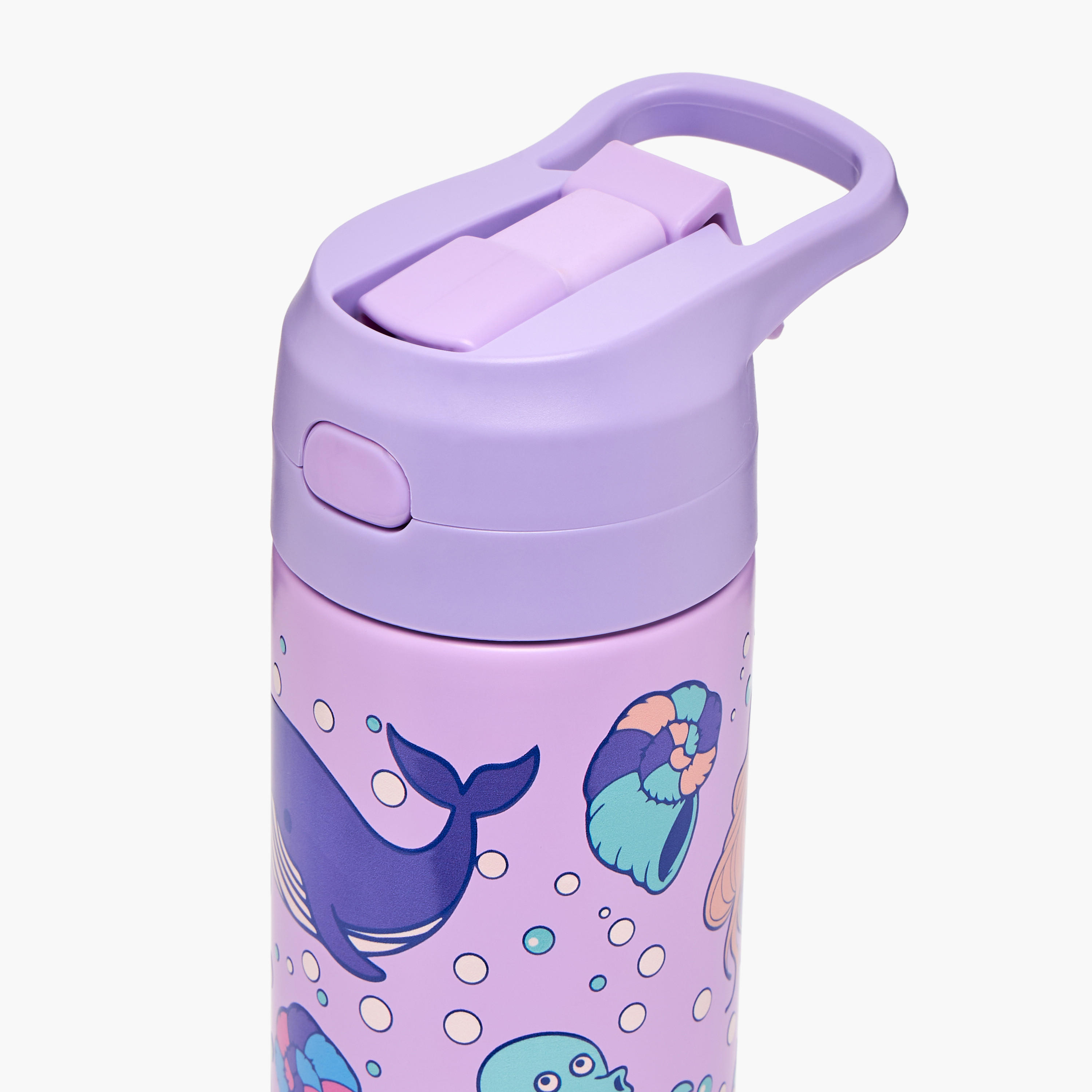 قارورة مياه ستانليس ستيل بفوهة قلابة ومقبض وطبعات من تورسن - 540 مل-school-waterbottles-image-4