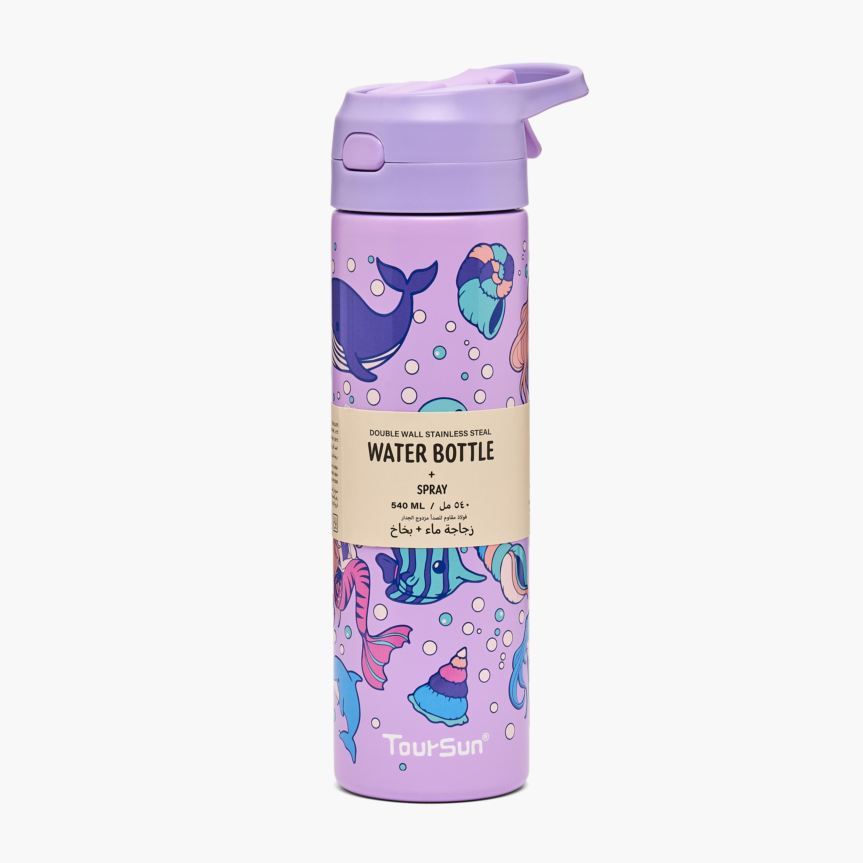 قارورة مياه ستانليس ستيل بفوهة قلابة ومقبض وطبعات من تورسن - 540 مل-school-waterbottles-image-8