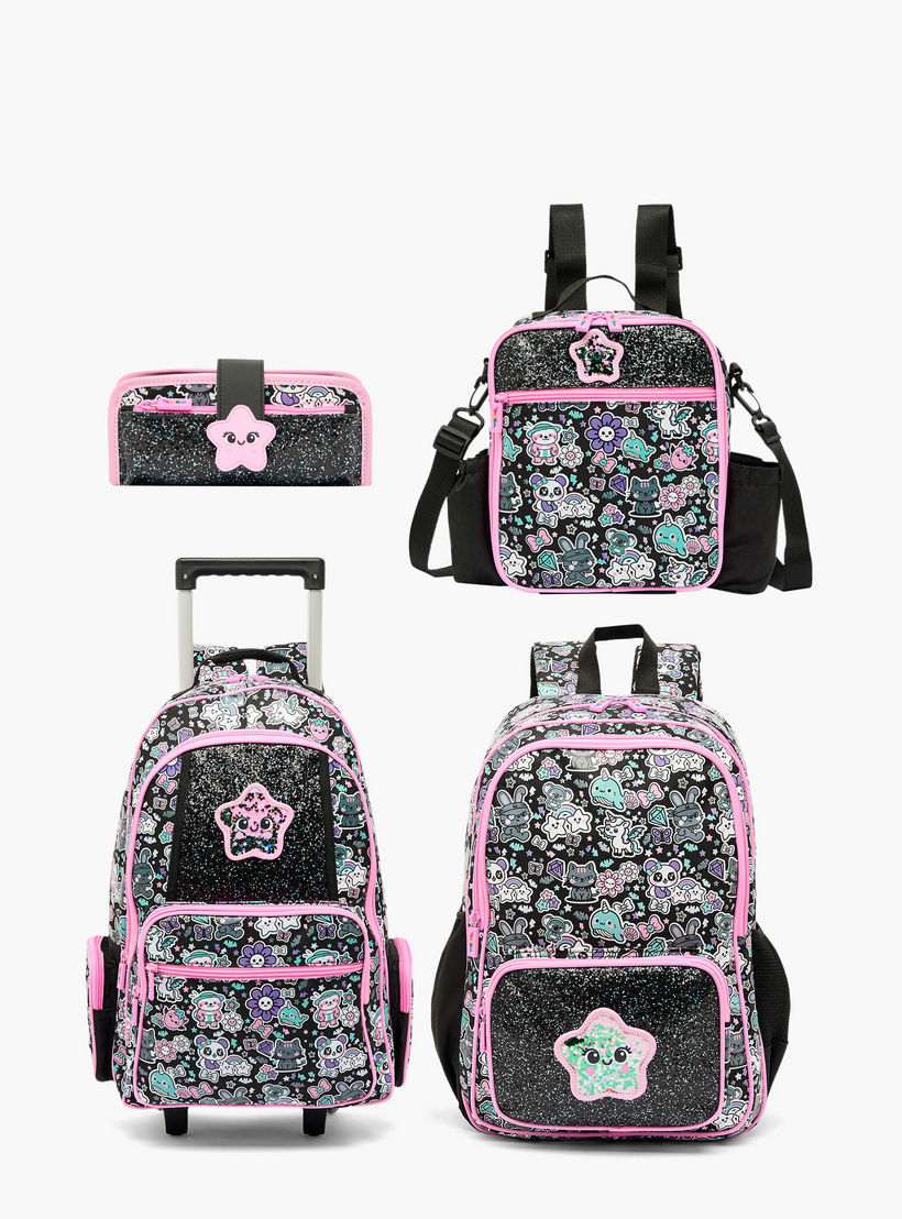 شنطة غداء بطبعة جرافيك للبنات من 5 إلى 8 سنوات مع حزام كتف من تورسن-school-lunchessentials-lunchbags-image-11