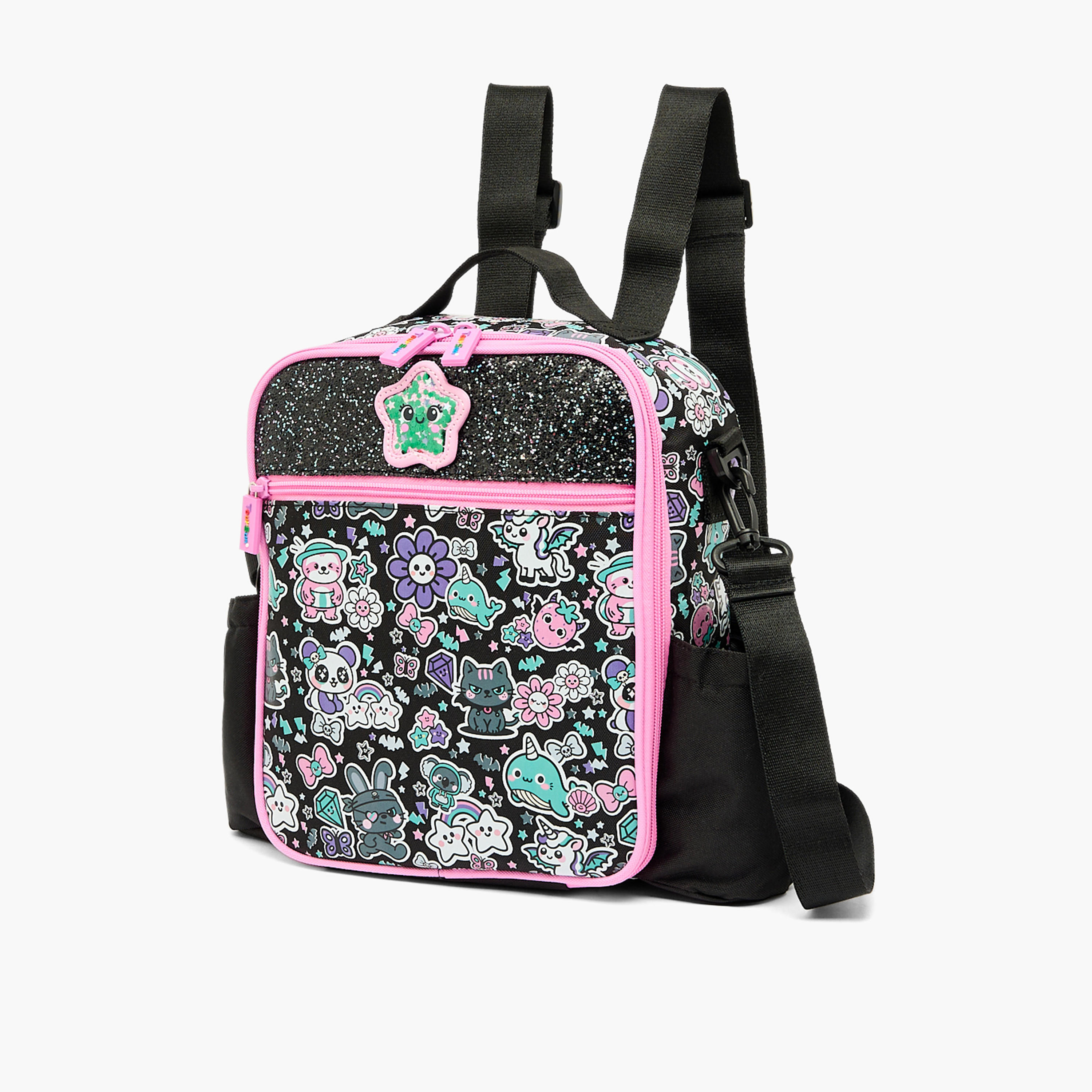 شنطة غداء بطبعة جرافيك للبنات من 5 إلى 8 سنوات مع حزام كتف من تورسن-school-lunchessentials-lunchbags-image-6