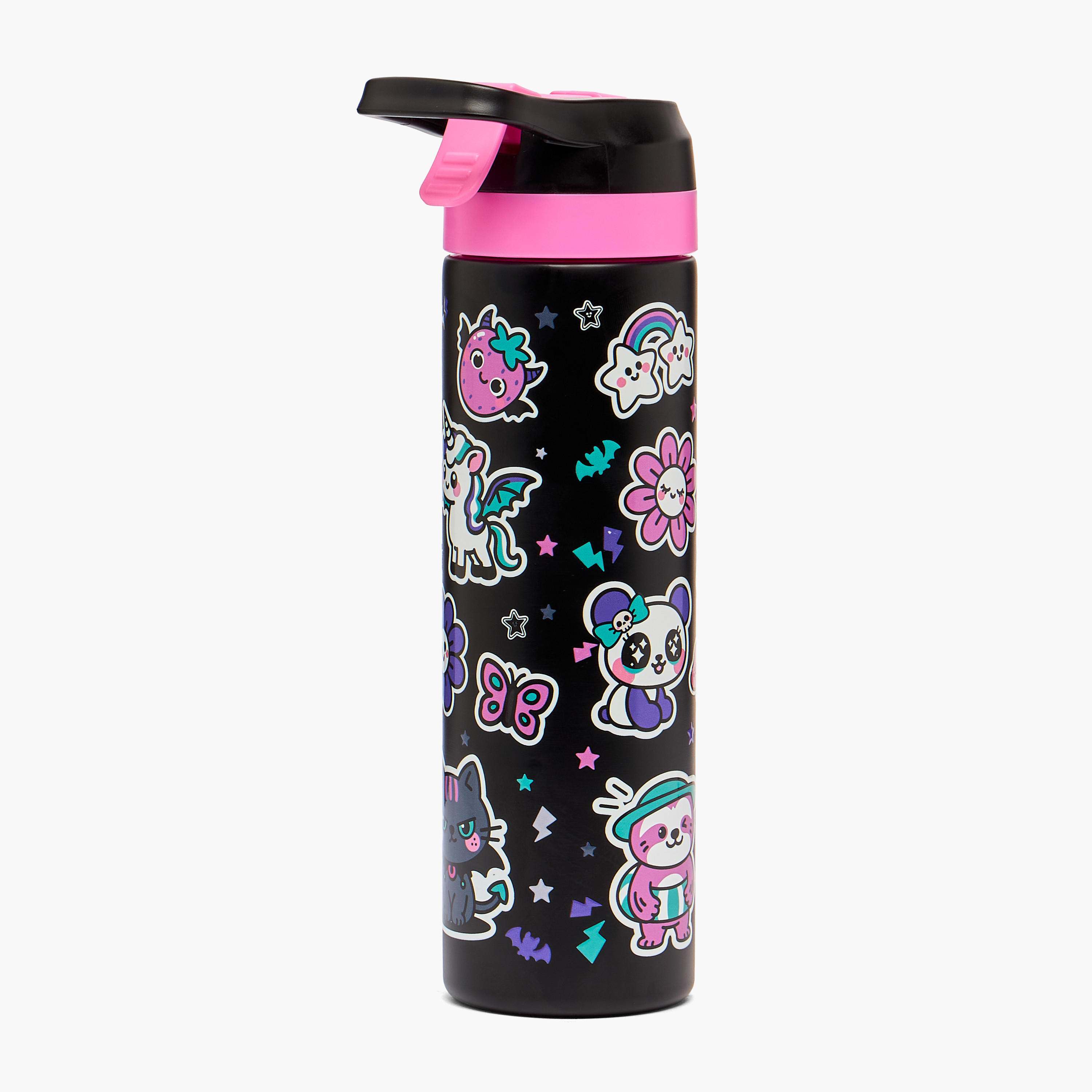 Graphic Print Stainless Steel Water Bottle with Spout - 540 ml-school-waterbottles-image-3