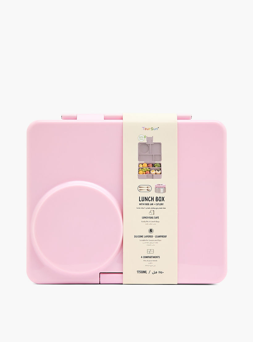 Toursun 4-Compartment Lunch Box for Kids with Food Jar and Cutlery-school-lunchessentials-lunchboxes-image-7