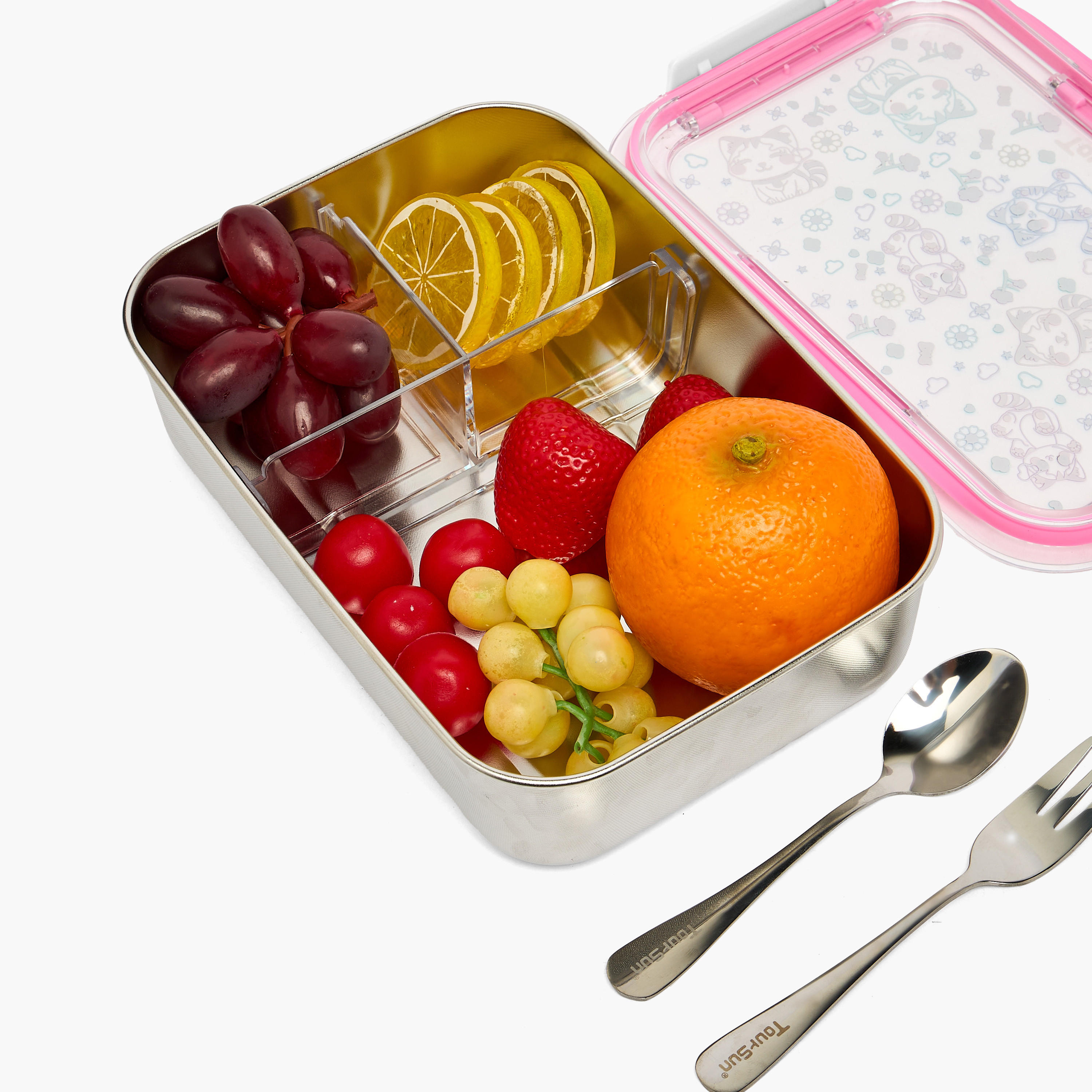 Toursun Cat Print Lunch Box for Kids with 3 Compartments-school-lunchessentials-lunchboxes-image-9
