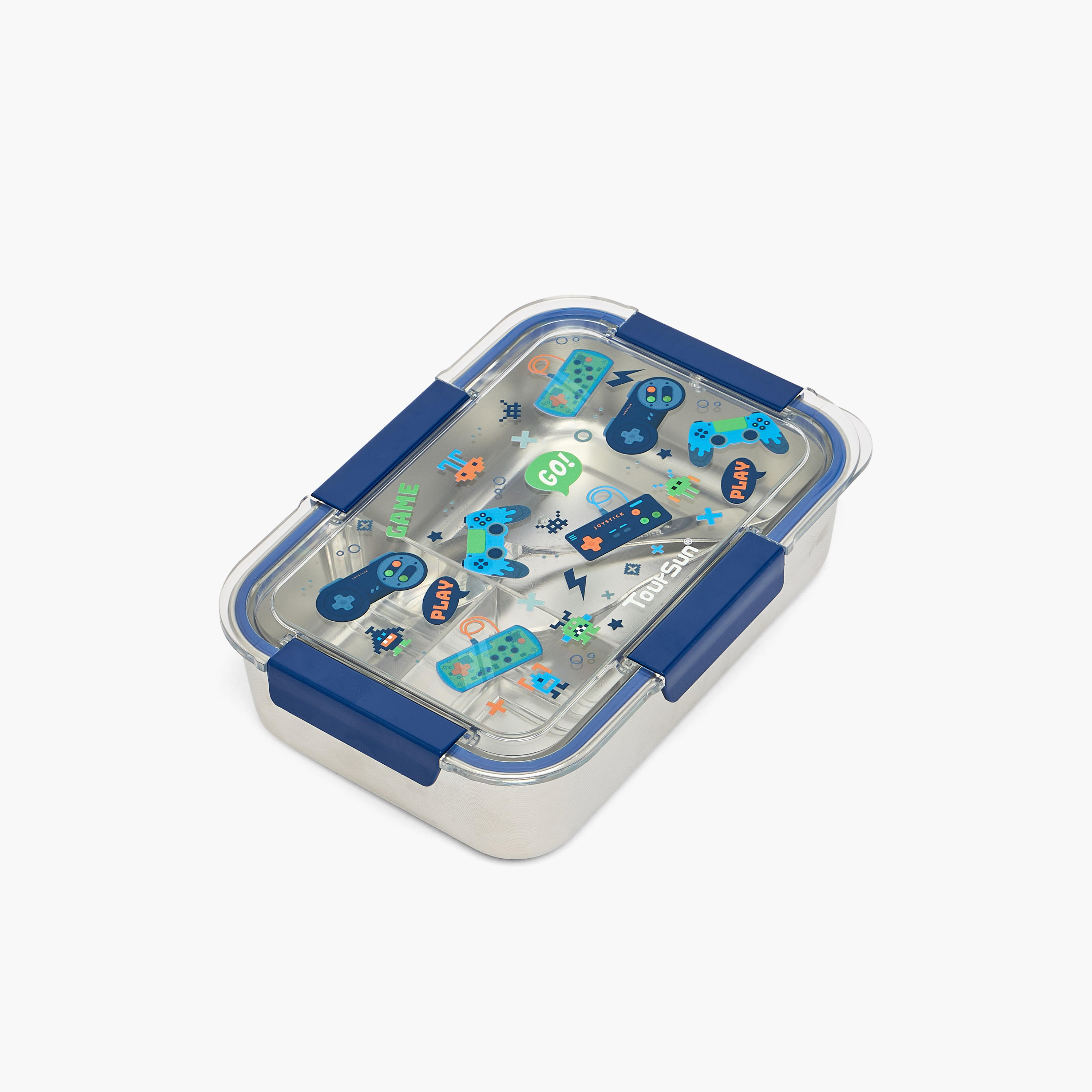 Toursun Gamer Print Lunch Box for Kids with 3 Compartments-school-lunchessentials-lunchboxes-image-1