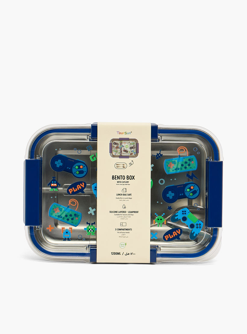 Toursun Gamer Print Lunch Box for Kids with 3 Compartments-school-lunchessentials-lunchboxes-image-11