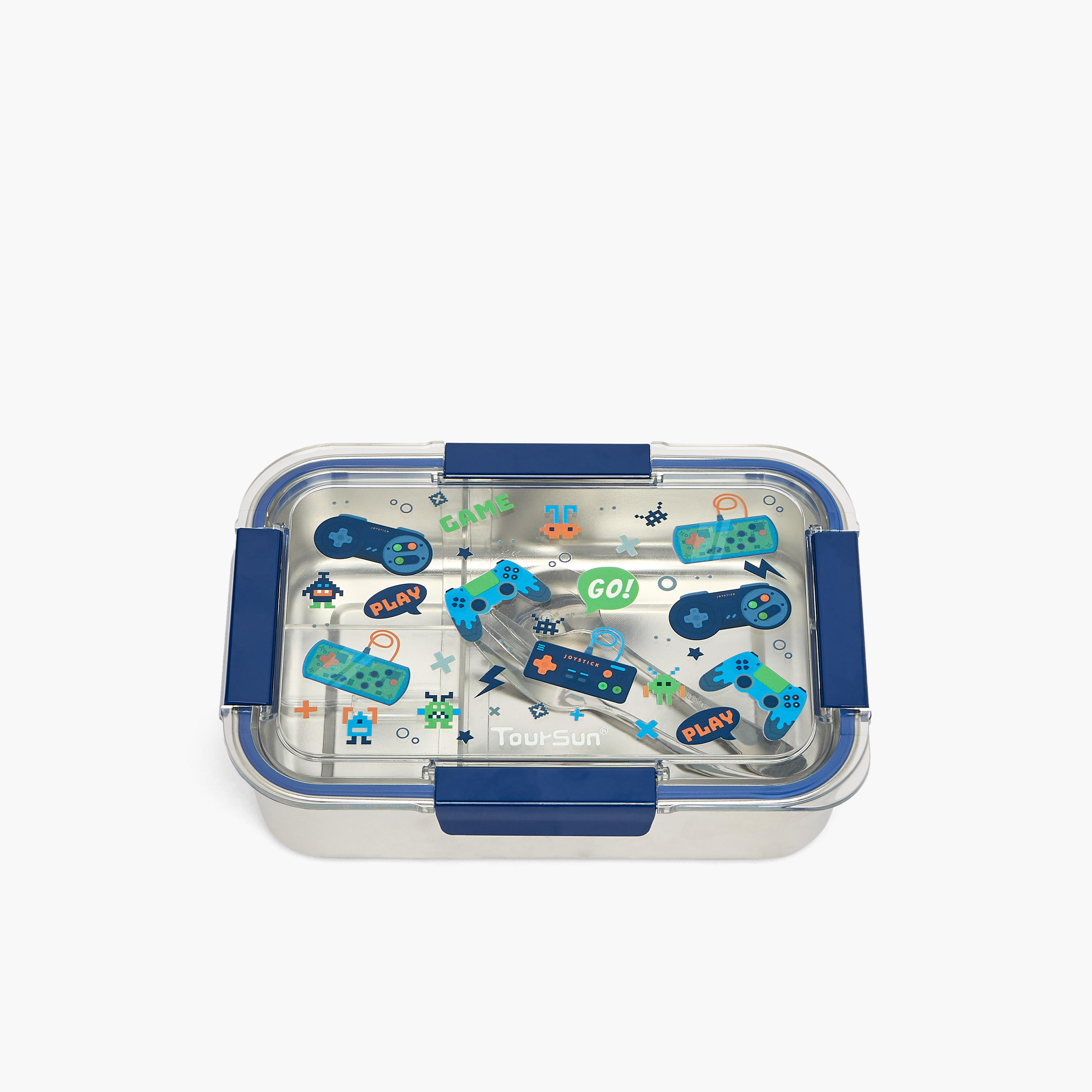Toursun Gamer Print Lunch Box for Kids with 3 Compartments-school-lunchessentials-lunchboxes-image-2