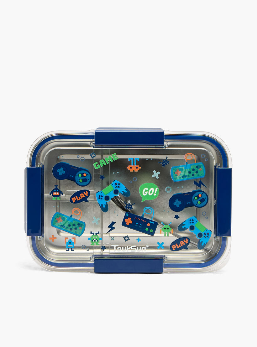 Toursun Gamer Print Lunch Box for Kids with 3 Compartments-school-lunchessentials-lunchboxes-image-3