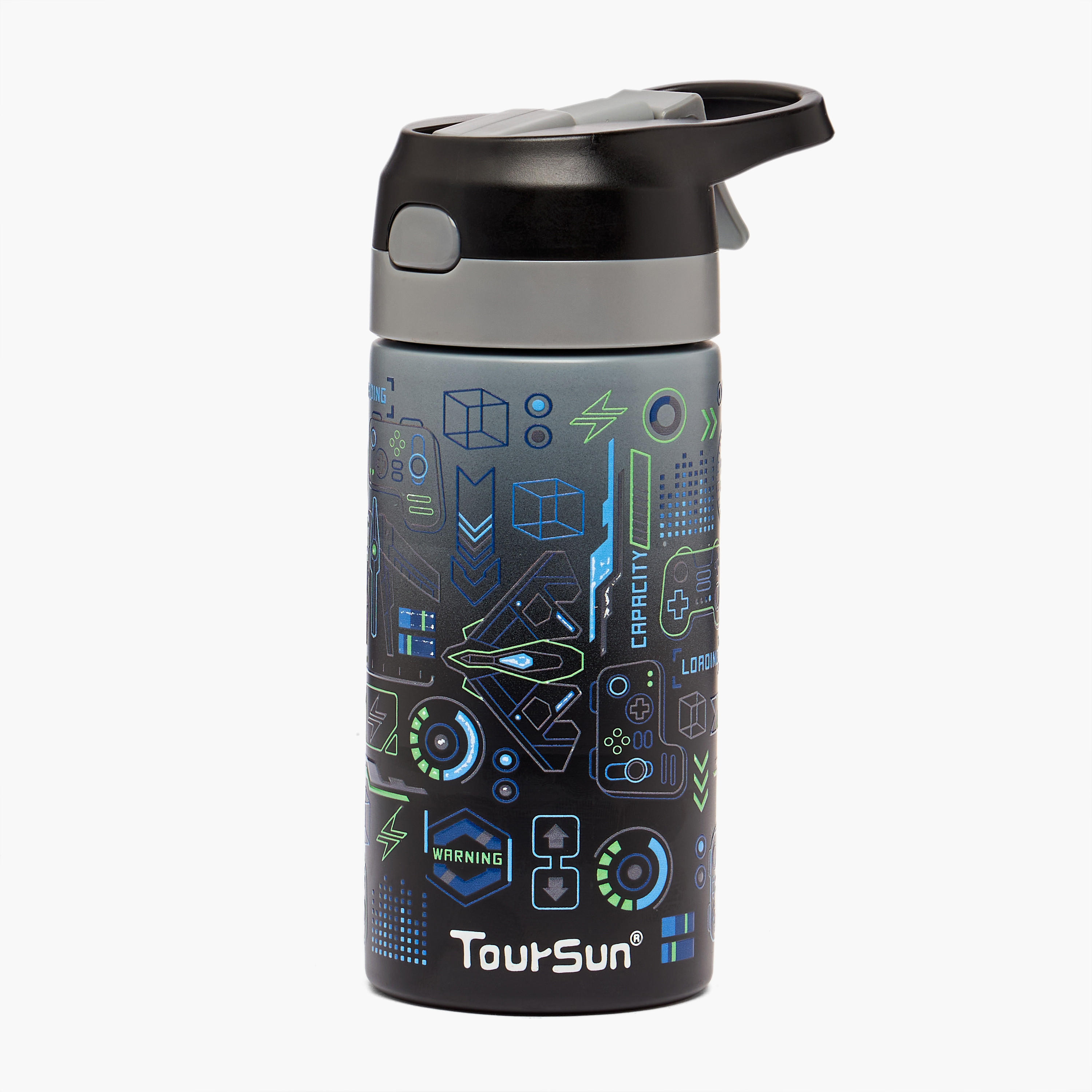 قارورة مياه ستانلس ستيل بفوهة وطبعات - 320 مل-school-waterbottles-image-1