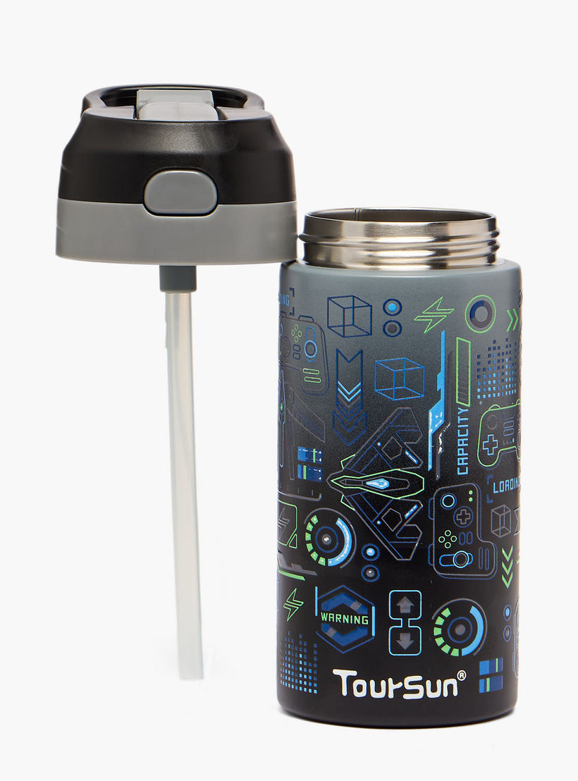 قارورة مياه ستانلس ستيل بفوهة وطبعات - 320 مل-school-waterbottles-image-2