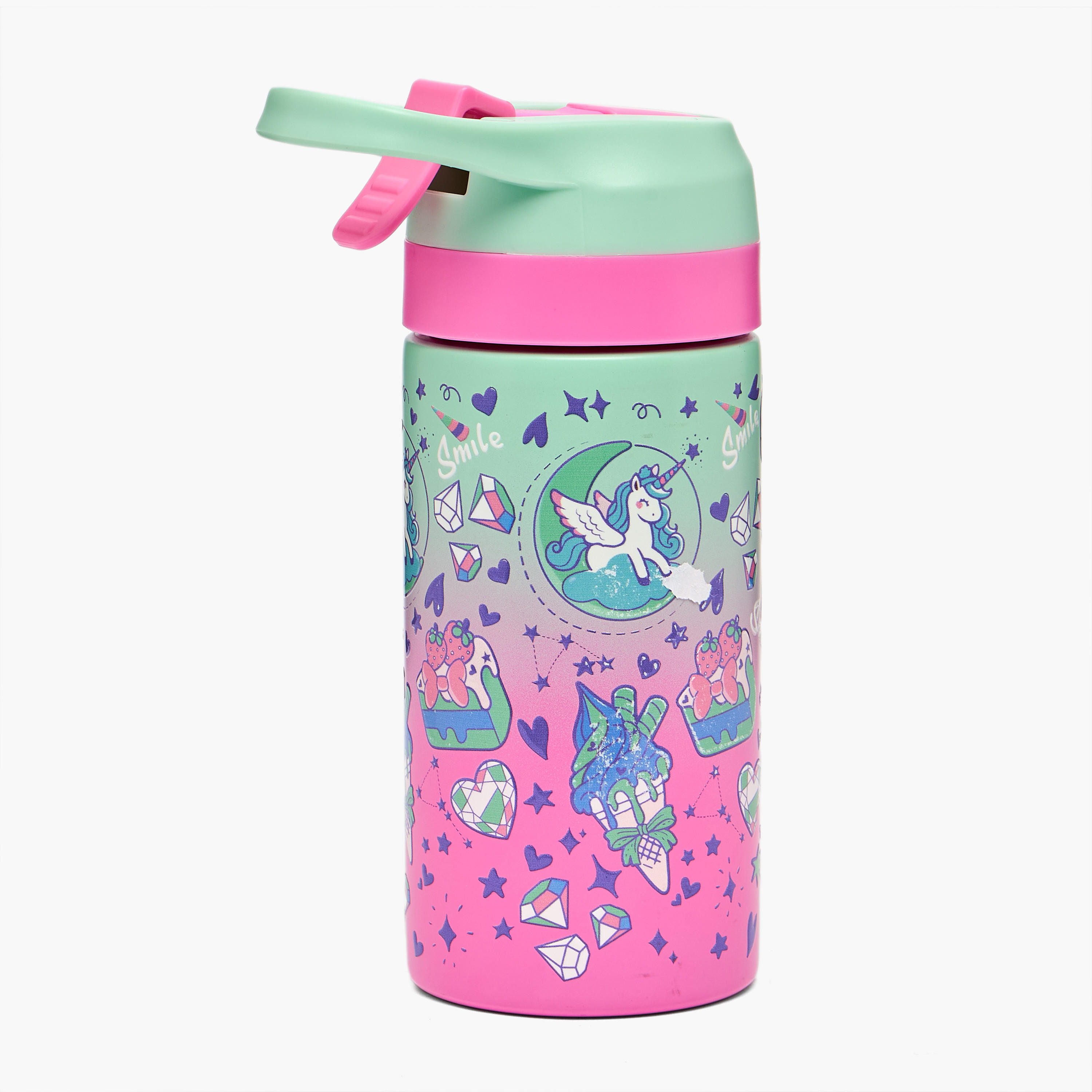 قارورة مياه ستانلس ستيل بطبعات يونيكورن مع فوّهة - 320 مل-school-waterbottles-image-3
