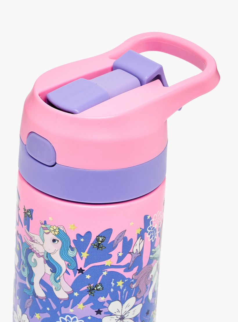 قارورة مياه ستانلس ستيل بطبعات زهور مع فوّهة - 320 مل-school-waterbottles-image-4