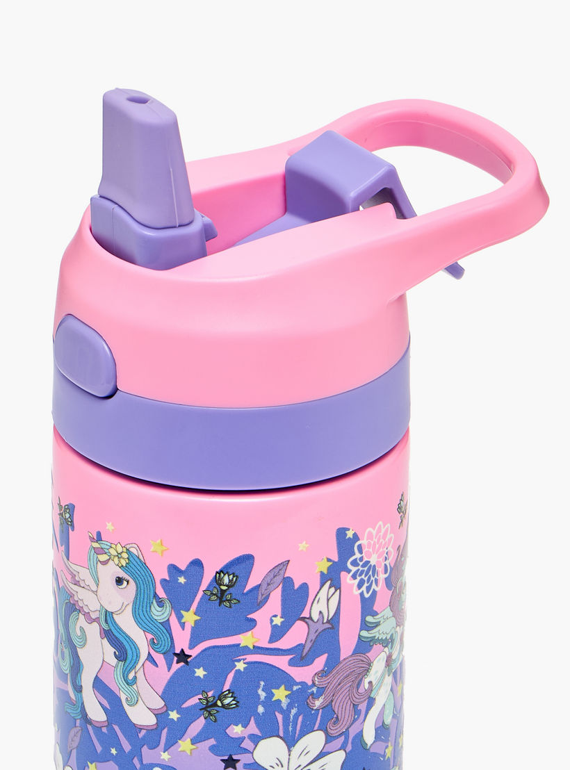 قارورة مياه ستانلس ستيل بطبعات زهور مع فوّهة - 320 مل-school-waterbottles-image-6