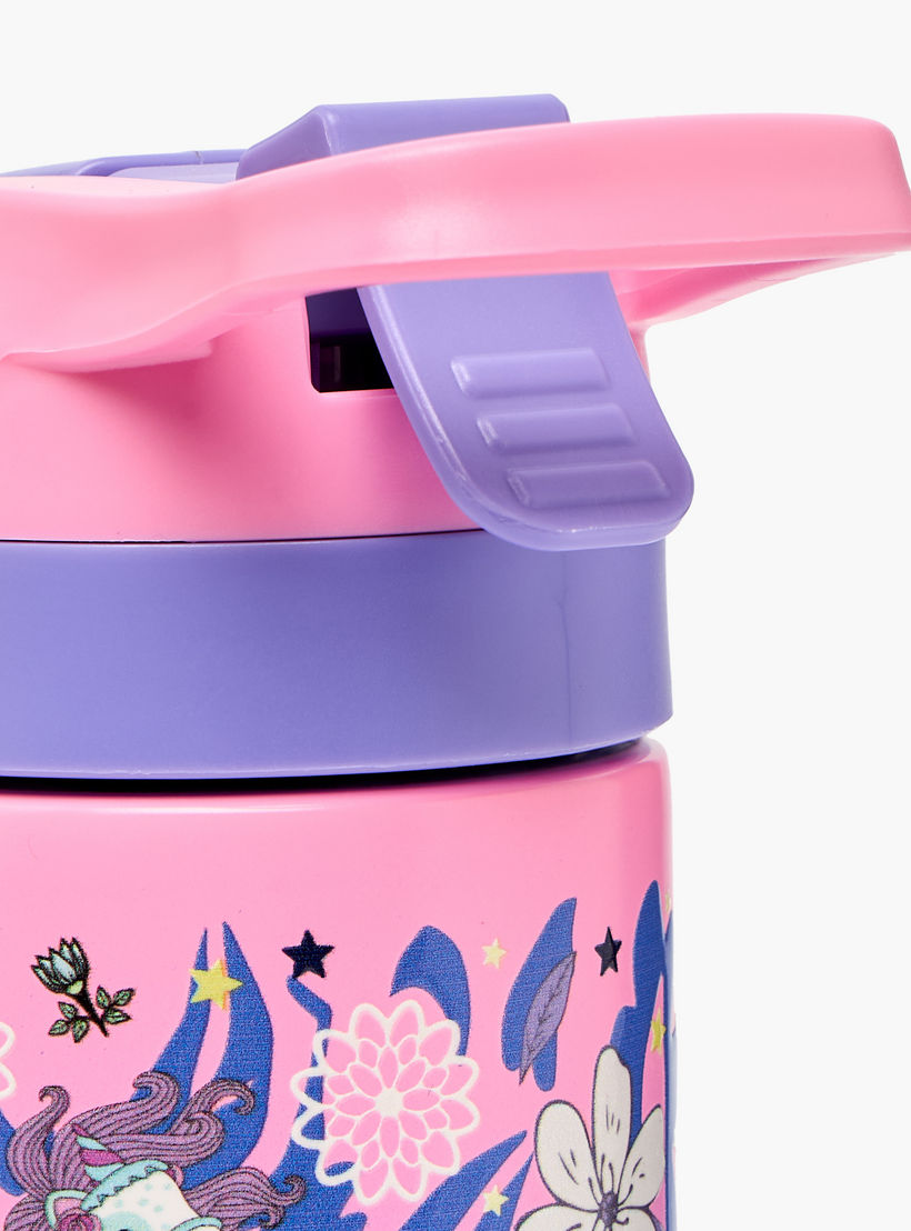 قارورة مياه ستانلس ستيل بطبعات زهور مع فوّهة - 320 مل-school-waterbottles-image-7