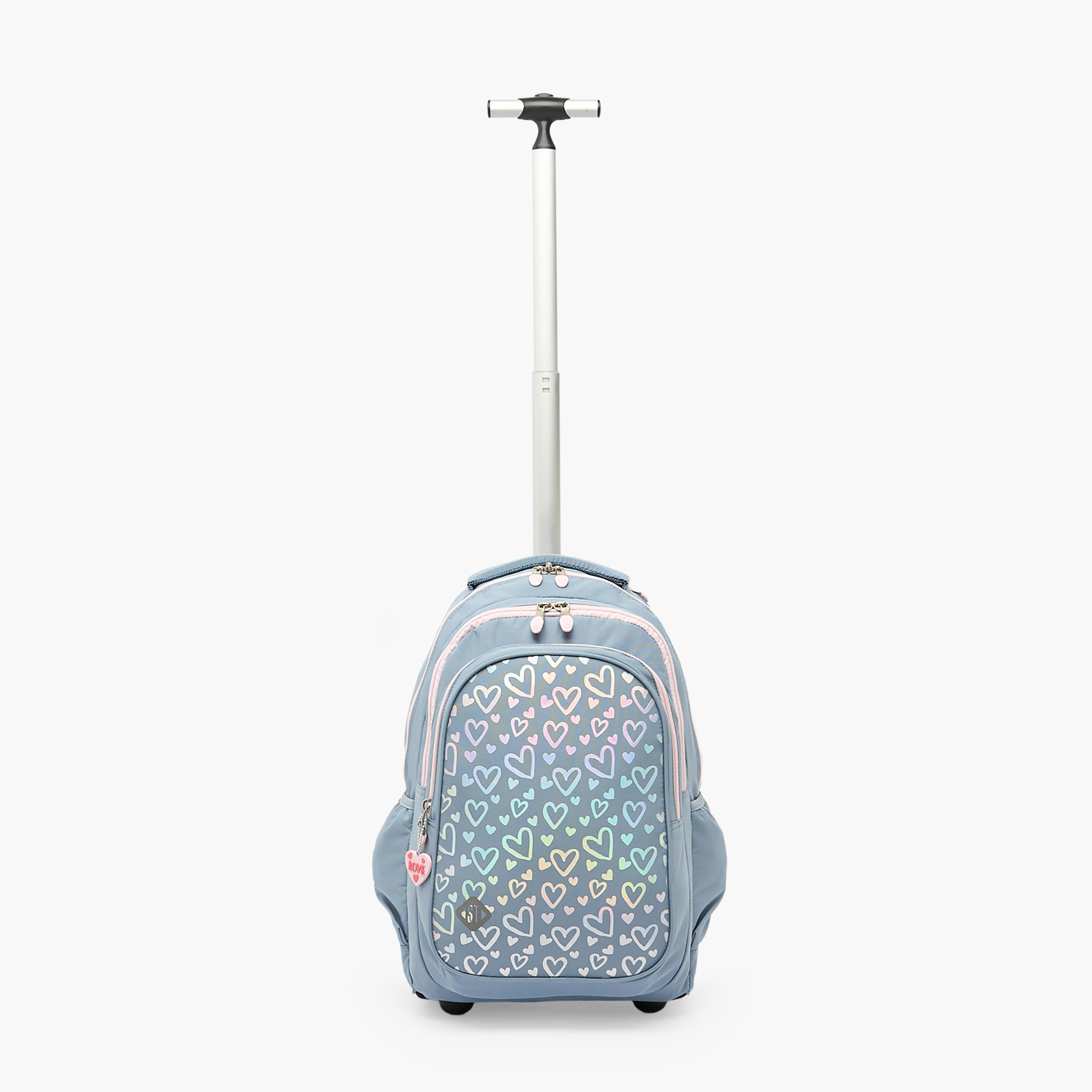 St.Right Heart Print Trolley Backpack for Girls 8-13 Years with Retractable Handle - 18 inches-school-bagsandbackpacks-trolleybags-image-12