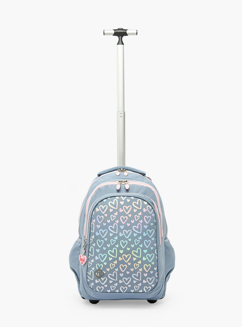 St.Right Heart Print Trolley Backpack for Girls 8-13 Years with Retractable Handle - 18 inches-school-bagsandbackpacks-trolleybags-image-12