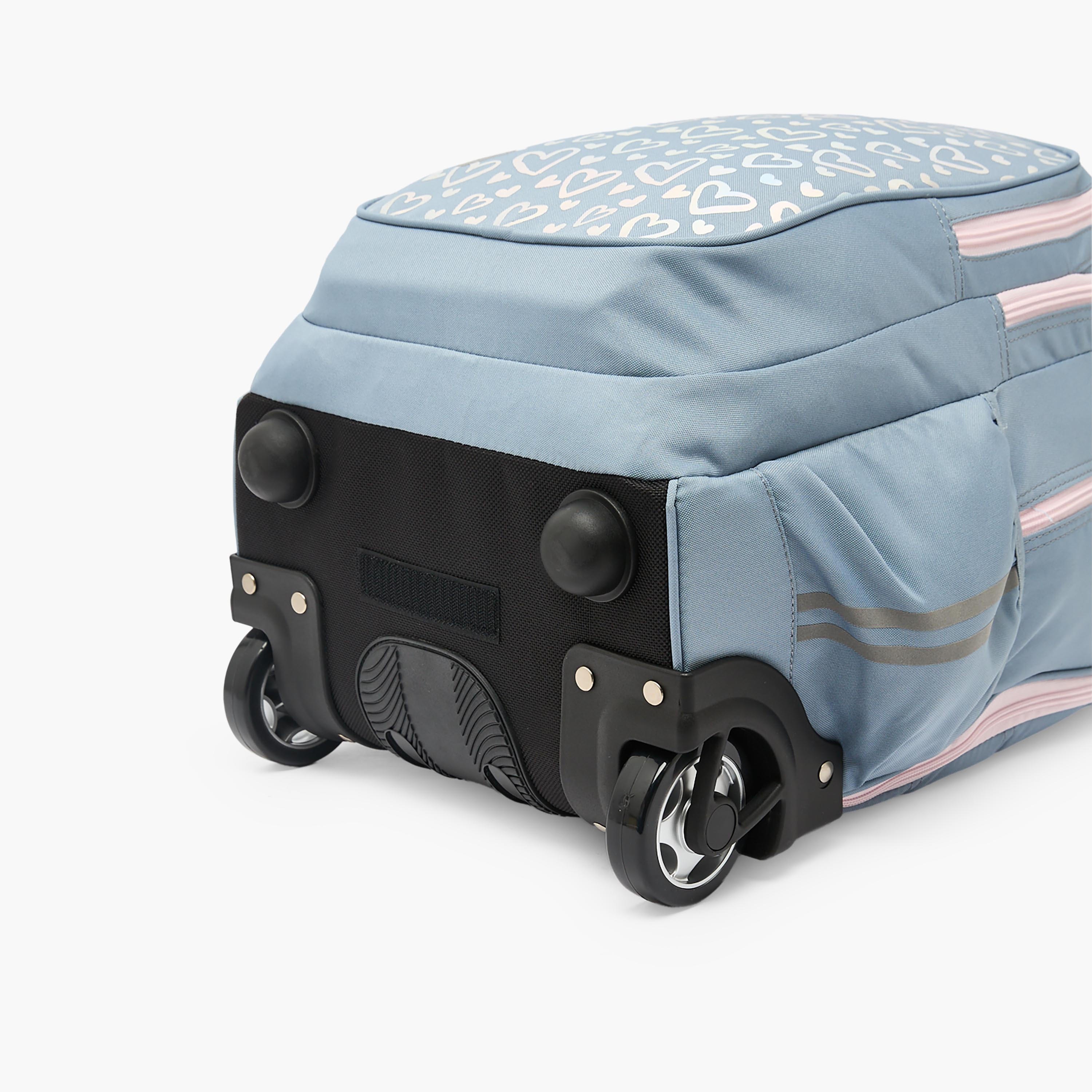 St.Right Heart Print Trolley Backpack for Girls 8-13 Years with Retractable Handle - 18 inches-school-bagsandbackpacks-trolleybags-image-13