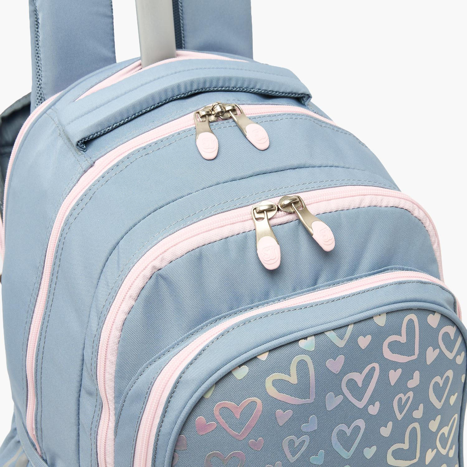 St.Right Heart Print Trolley Backpack for Girls 8-13 Years with Retractable Handle - 18 inches-school-bagsandbackpacks-trolleybags-image-4