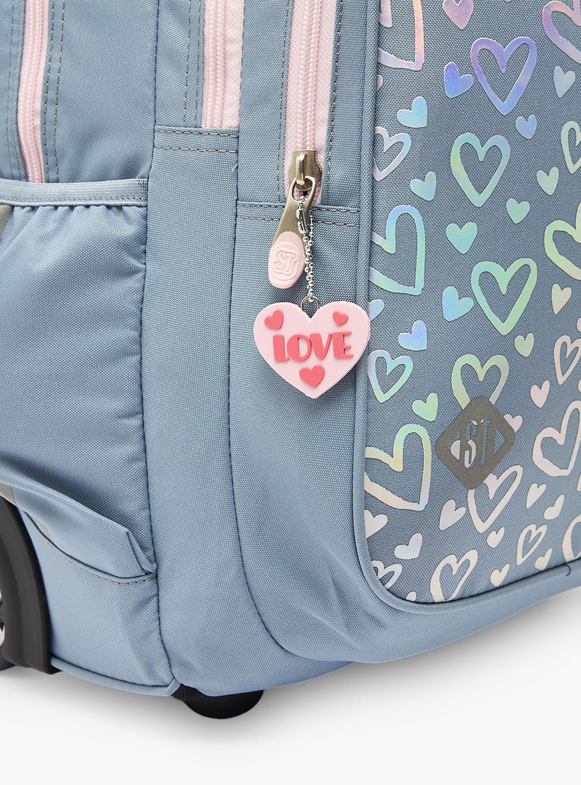 St.Right Heart Print Trolley Backpack for Girls 8-13 Years with Retractable Handle - 18 inches-school-bagsandbackpacks-trolleybags-image-7