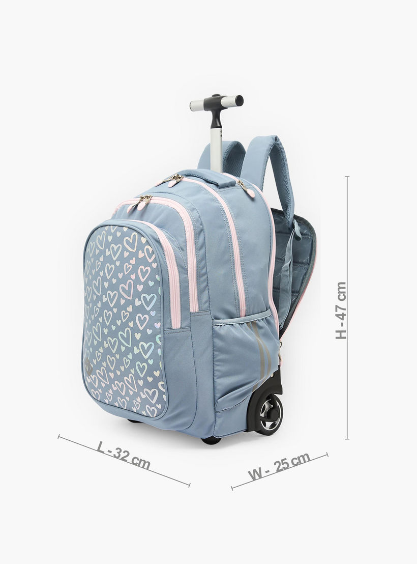 St.Right Heart Print Trolley Backpack for Girls 8-13 Years with Retractable Handle - 18 inches-school-bagsandbackpacks-trolleybags-image-8