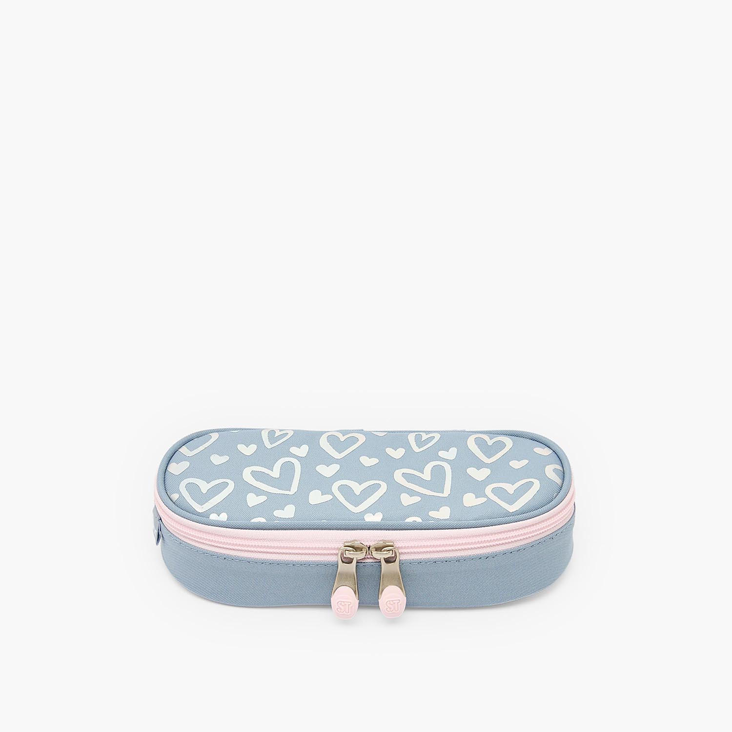 St.Right Heart Print Pencil Case with Zip Closure-school-stationery-pencilcases-image-1