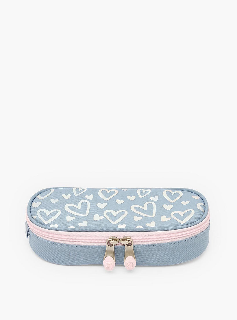 St.Right Heart Print Pencil Case with Zip Closure-school-stationery-pencilcases-image-1