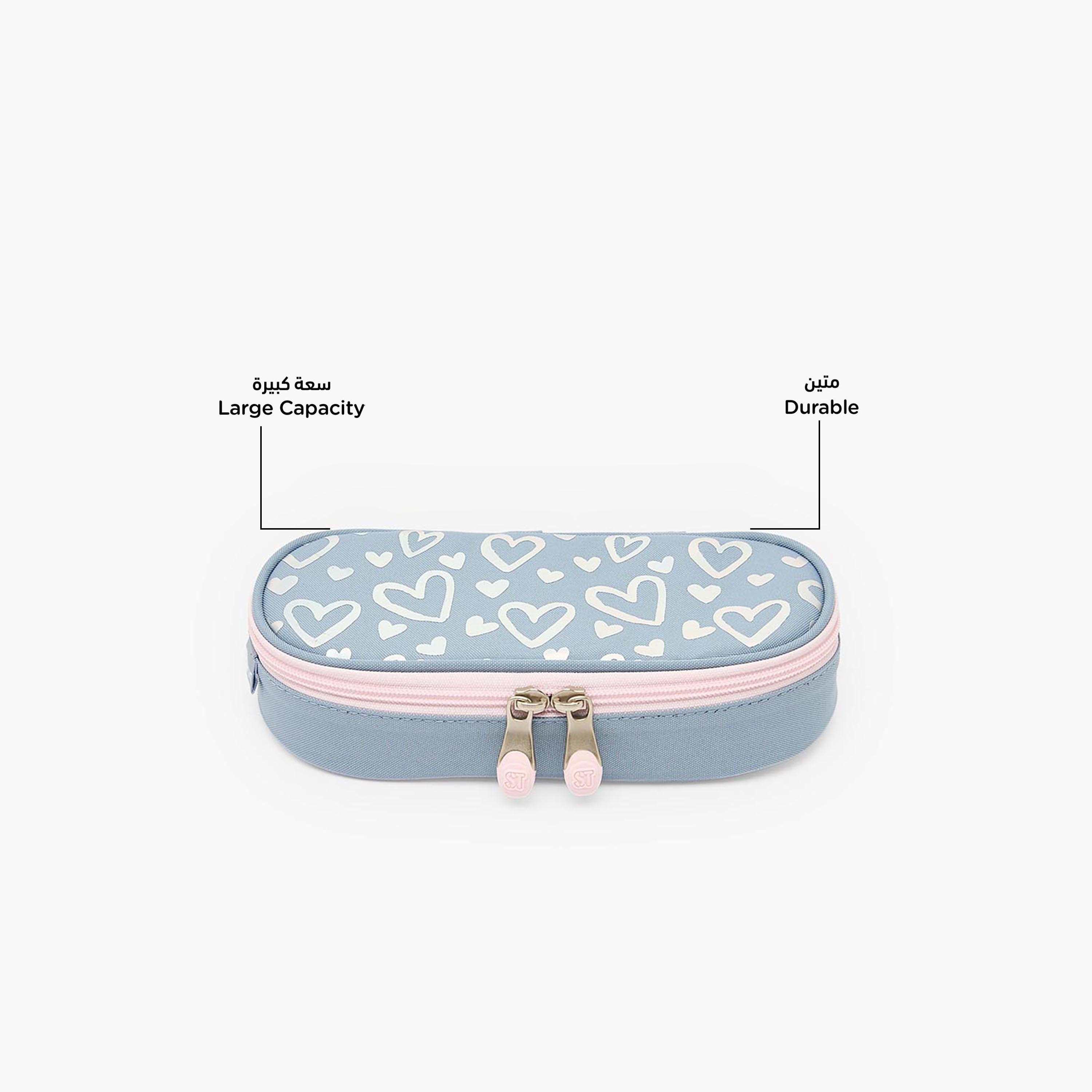 St.Right Heart Print Pencil Case with Zip Closure-school-stationery-pencilcases-image-2