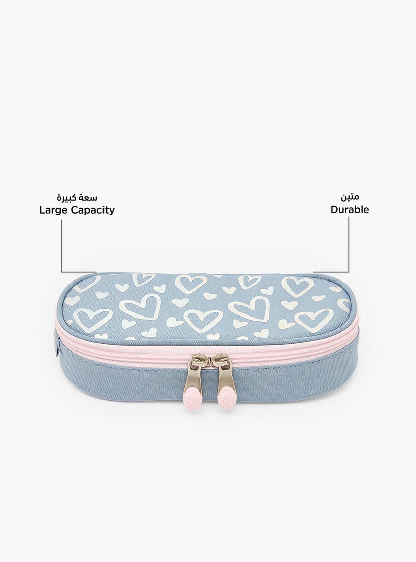 St.Right Heart Print Pencil Case with Zip Closure-school-stationery-pencilcases-image-2