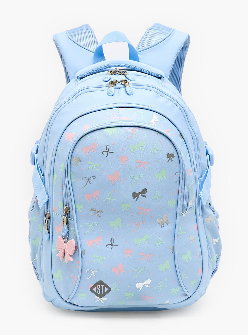 شنطة ظهر للبنات 8-13 سنة بأحزمة مبطنة وطبعات - 18 بوصة-school-bagsandbackpacks-backpacks-image-1