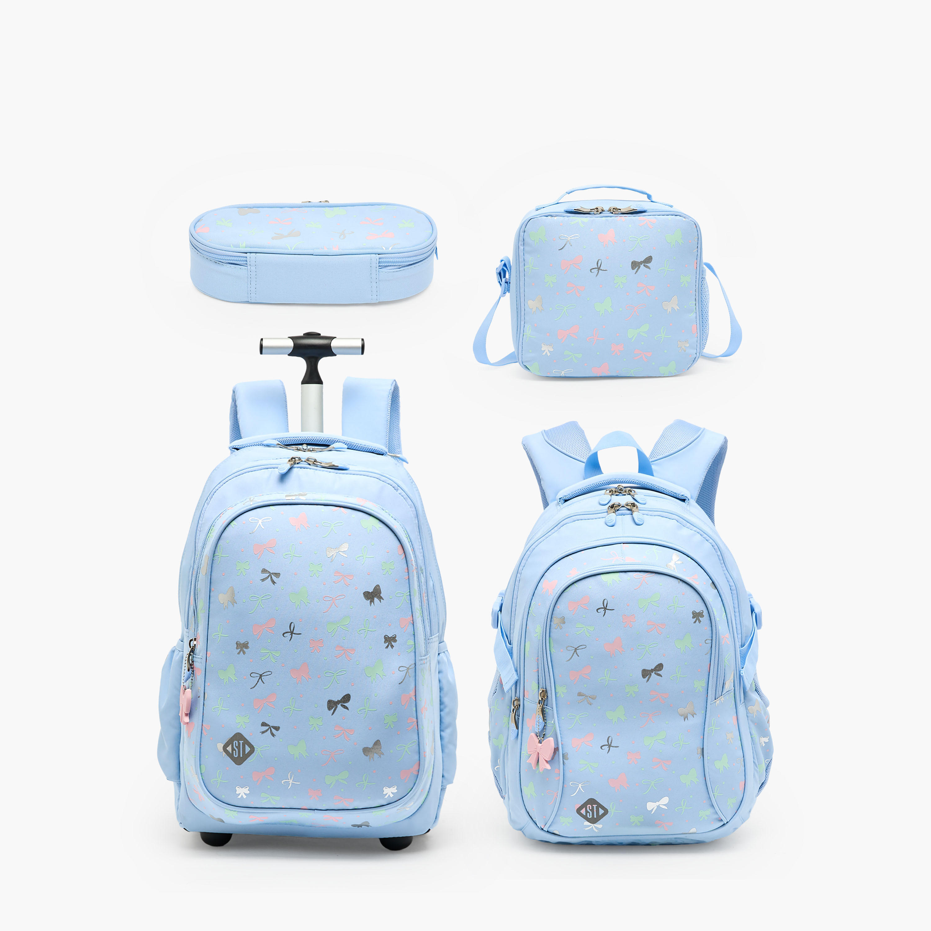 St.Right Bow Print Pencil Pouch with Zip Closure-school-stationery-pencilcases-image-9