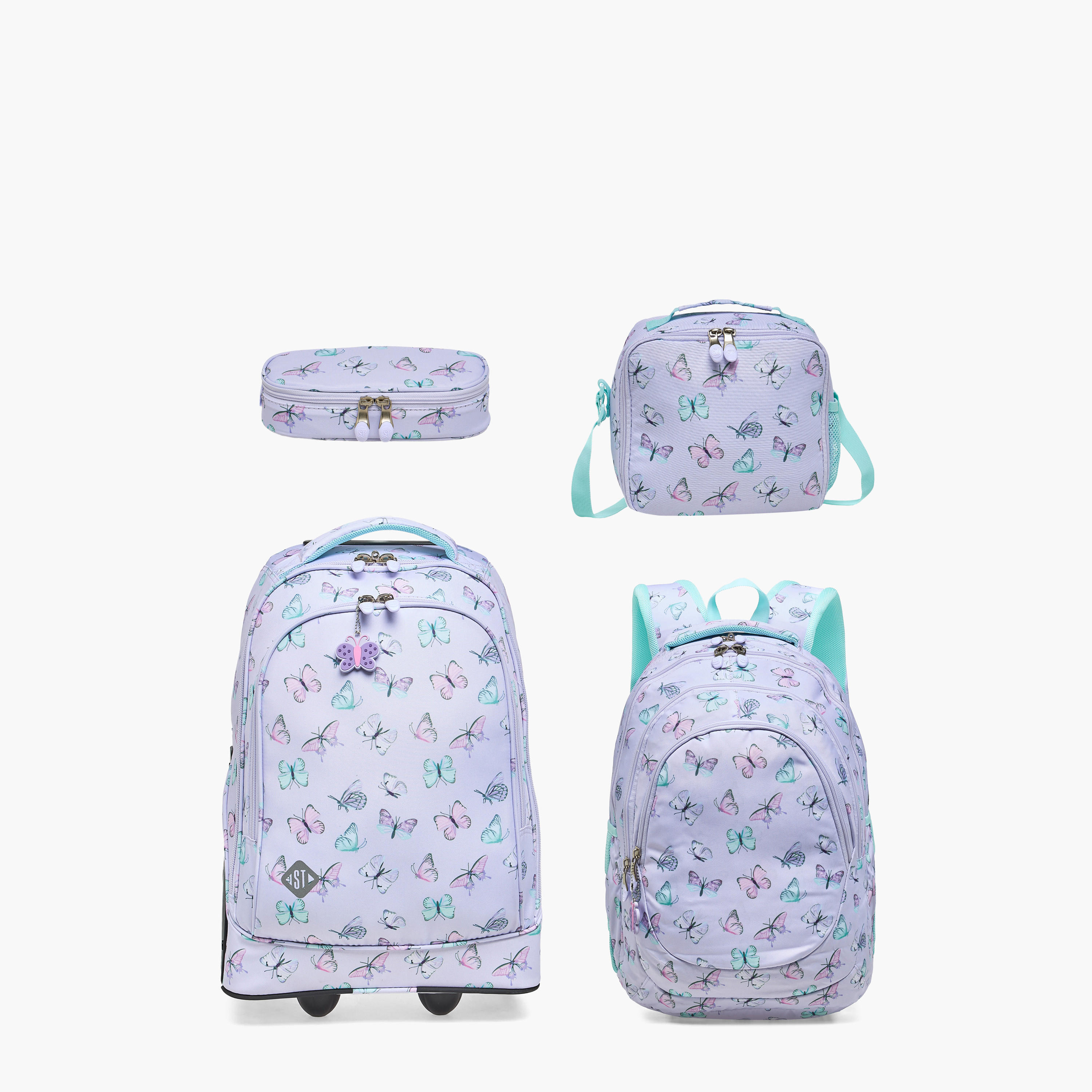 St.Right Butterfly Print Trolley Bag for Girls 8-13 Years with Retractable Handle - 18 inches-school-bagsandbackpacks-trolleybags-image-10