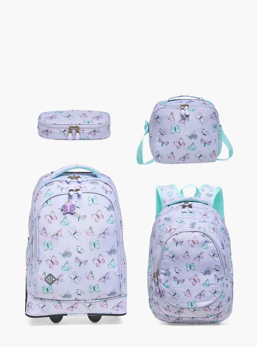 St.Right Butterfly Print Trolley Bag for Girls 8-13 Years with Retractable Handle - 18 inches-school-bagsandbackpacks-trolleybags-image-10