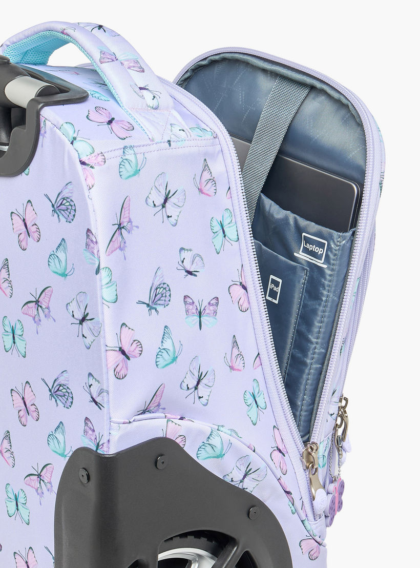 St.Right Butterfly Print Trolley Bag for Girls 8-13 Years with Retractable Handle - 18 inches-school-bagsandbackpacks-trolleybags-image-5