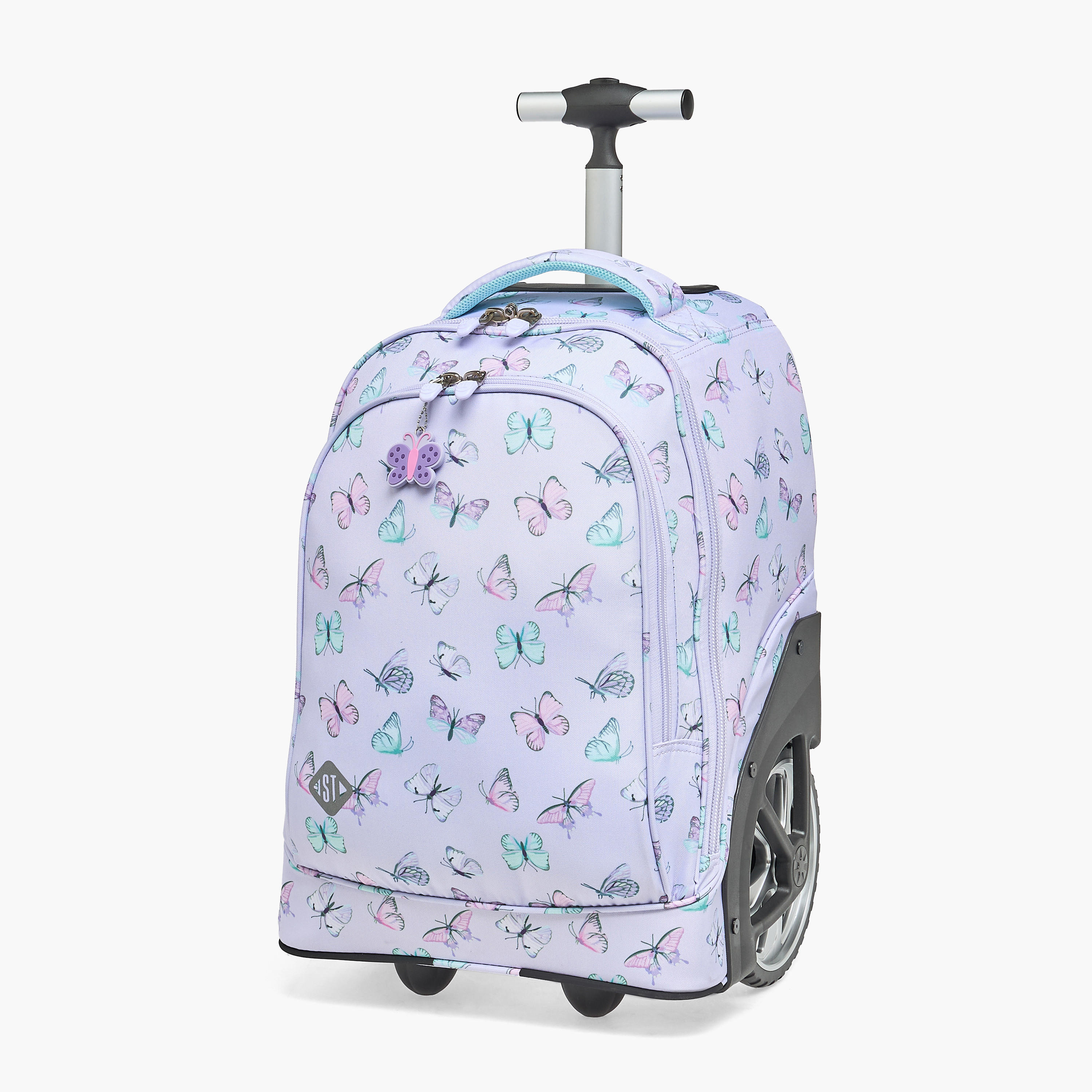 St.Right Butterfly Print Trolley Bag for Girls 8-13 Years with Retractable Handle - 18 inches-school-bagsandbackpacks-trolleybags-image-6