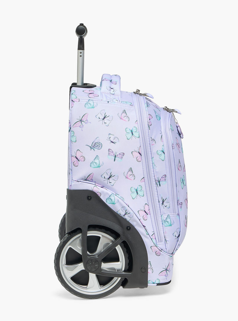 St.Right Butterfly Print Trolley Bag for Girls 8-13 Years with Retractable Handle - 18 inches-school-bagsandbackpacks-trolleybags-image-7