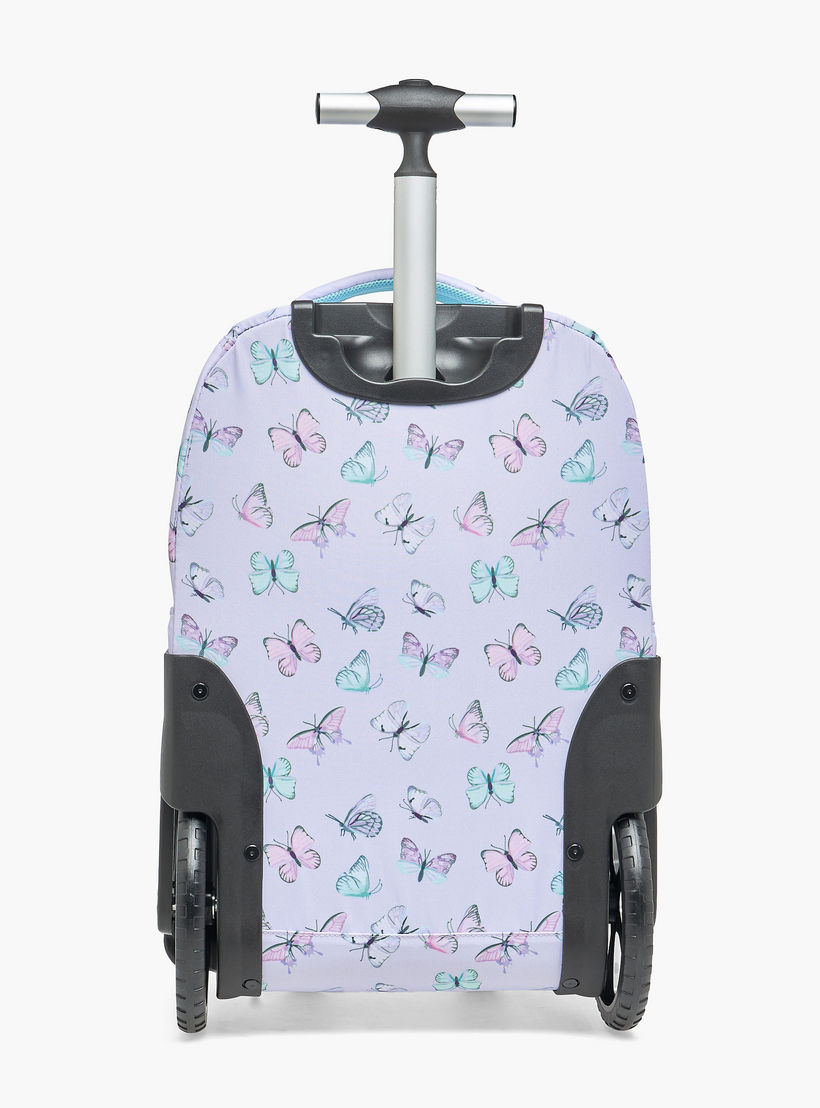 St.Right Butterfly Print Trolley Bag for Girls 8-13 Years with Retractable Handle - 18 inches-school-bagsandbackpacks-trolleybags-image-8