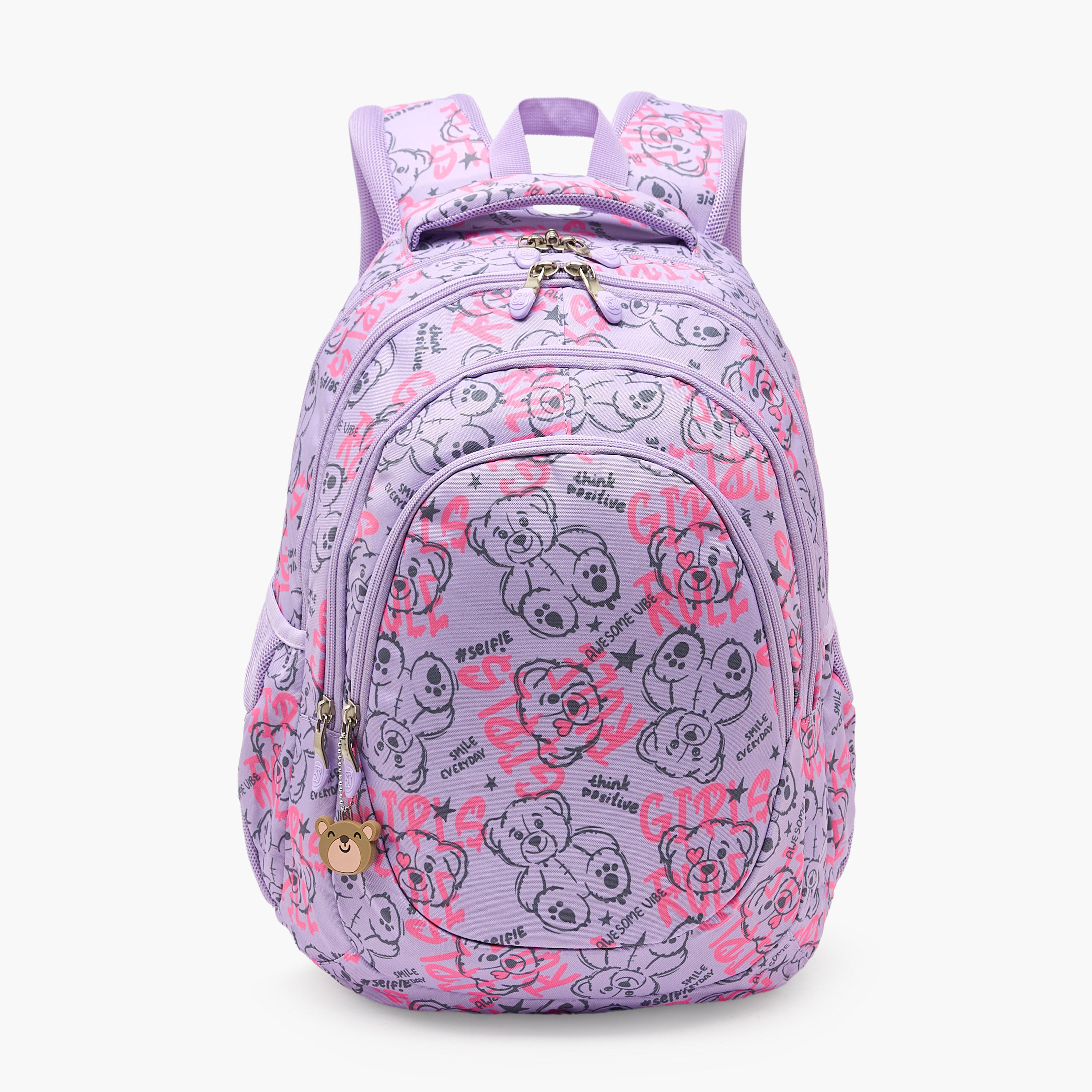 St.Right Bear Print Backpack for Girls 8-13 Years with Padded Straps - 18 inch-school-bagsandbackpacks-backpacks-image-1