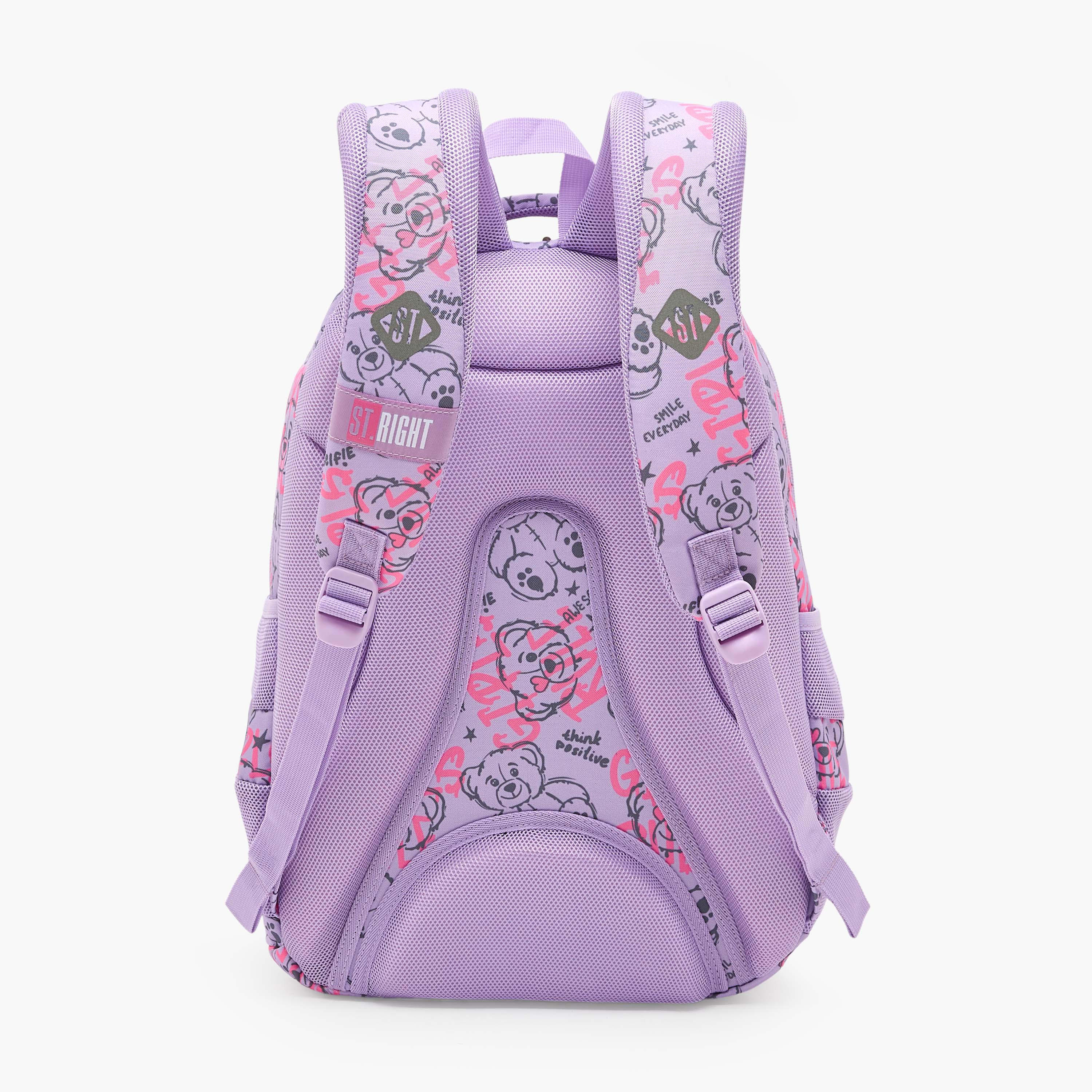St.Right Bear Print Backpack for Girls 8-13 Years with Padded Straps - 18 inch-school-bagsandbackpacks-backpacks-image-10