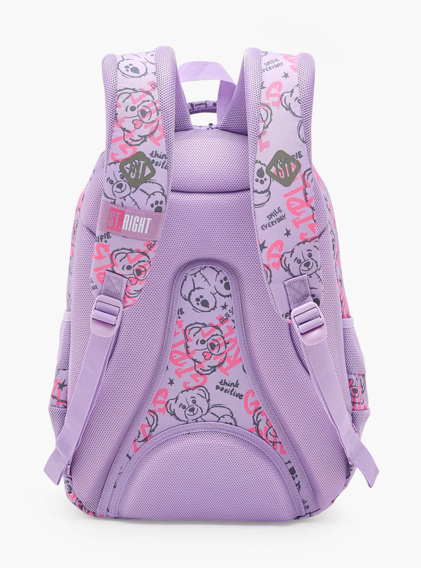 St.Right Bear Print Backpack for Girls 8-13 Years with Padded Straps - 18 inch-school-bagsandbackpacks-backpacks-image-10