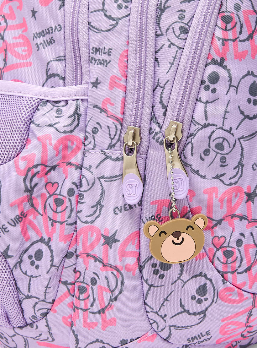 St.Right Bear Print Backpack for Girls 8-13 Years with Padded Straps - 18 inch-school-bagsandbackpacks-backpacks-image-4