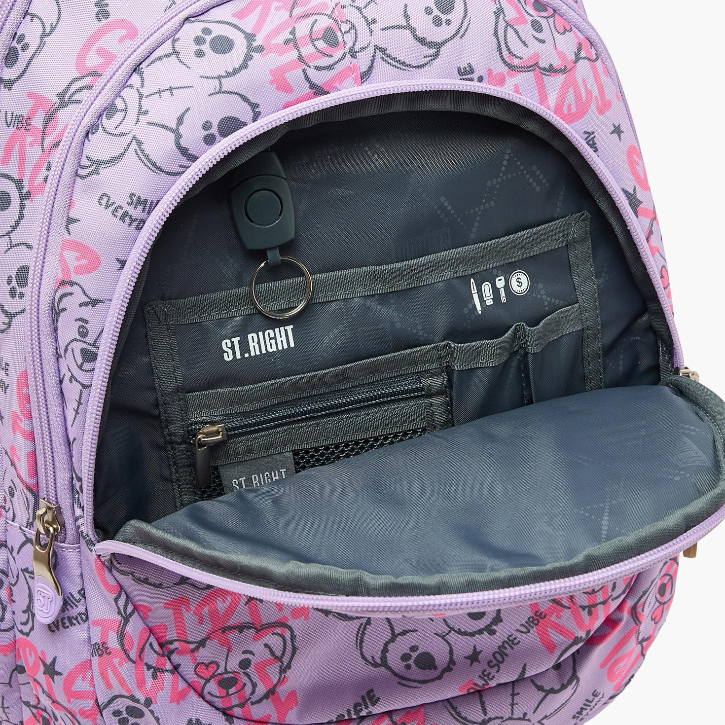 St.Right Bear Print Backpack for Girls 8-13 Years with Padded Straps - 18 inch-school-bagsandbackpacks-backpacks-image-7