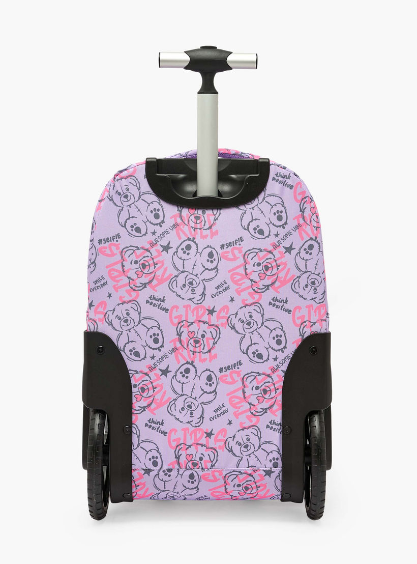 St.Right Bear Print Trolley Bag for Girls 8-13 Years Retractable Handle - 18 inch-school-bagsandbackpacks-trolleybags-image-10