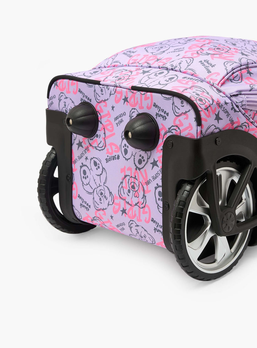 St.Right Bear Print Trolley Bag for Girls 8-13 Years Retractable Handle - 18 inch-school-bagsandbackpacks-trolleybags-image-11