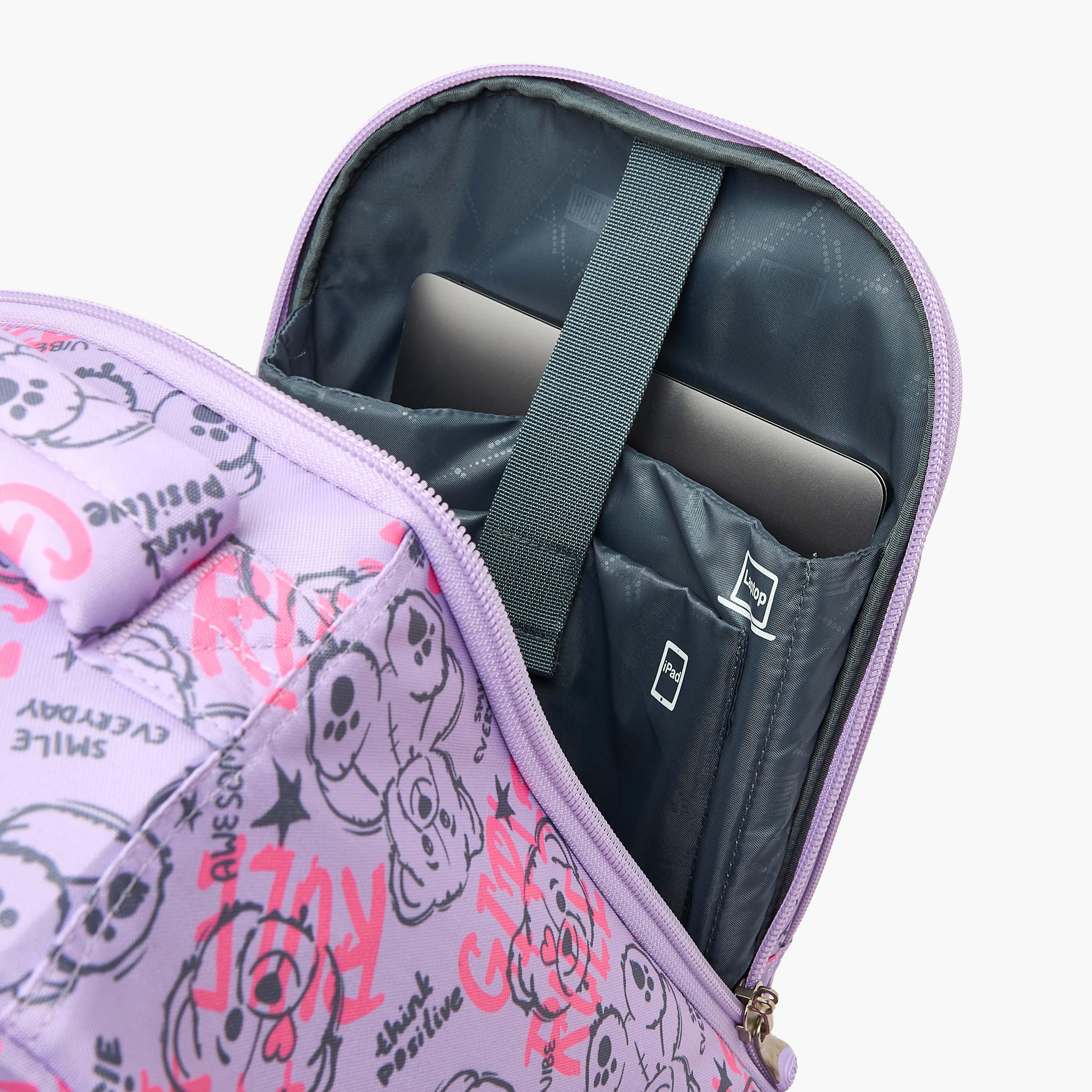 St.Right Bear Print Trolley Bag for Girls 8-13 Years Retractable Handle - 18 inch-school-bagsandbackpacks-trolleybags-image-5