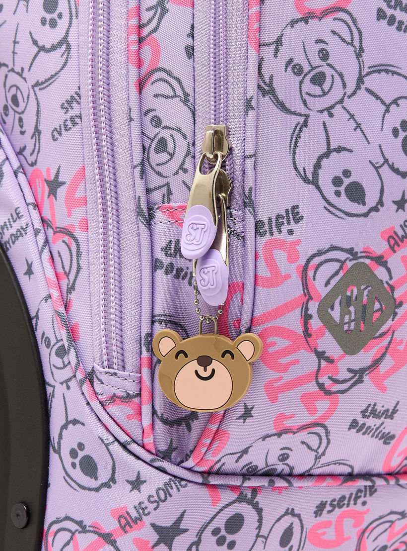 St.Right Bear Print Trolley Bag for Girls 8-13 Years Retractable Handle - 18 inch-school-bagsandbackpacks-trolleybags-image-6