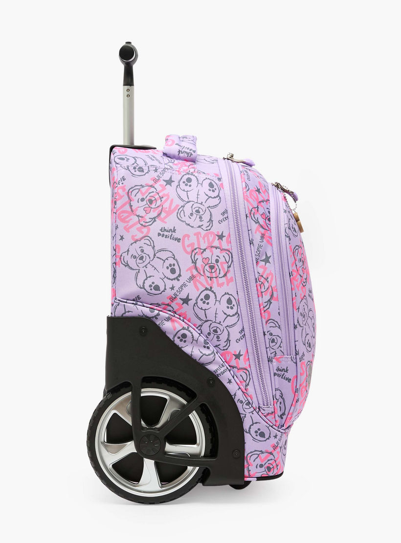 St.Right Bear Print Trolley Bag for Girls 8-13 Years Retractable Handle - 18 inch-school-bagsandbackpacks-trolleybags-image-9