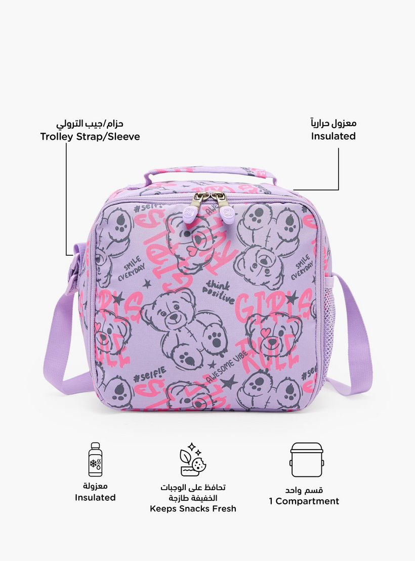 St.Right Bear Print Lunch Bag for Girls 8-13 Years with Adjustable Strap-school-lunchessentials-lunchbags-image-2